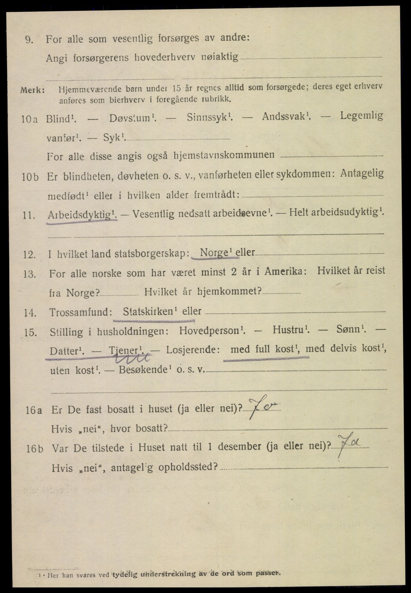 SAT, 1920 census for Steinkjer, 1920, p. 4867