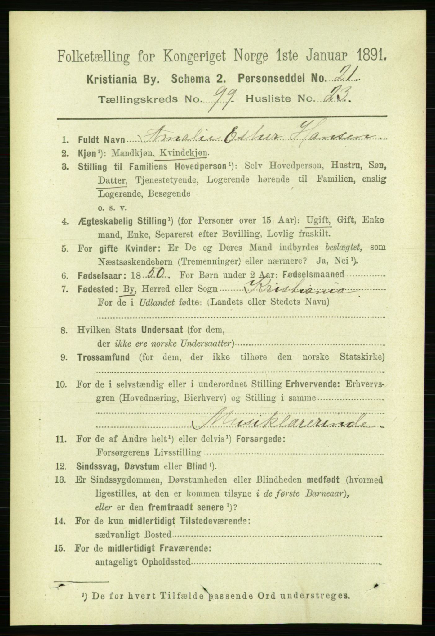 RA, 1891 census for 0301 Kristiania, 1891, p. 48990