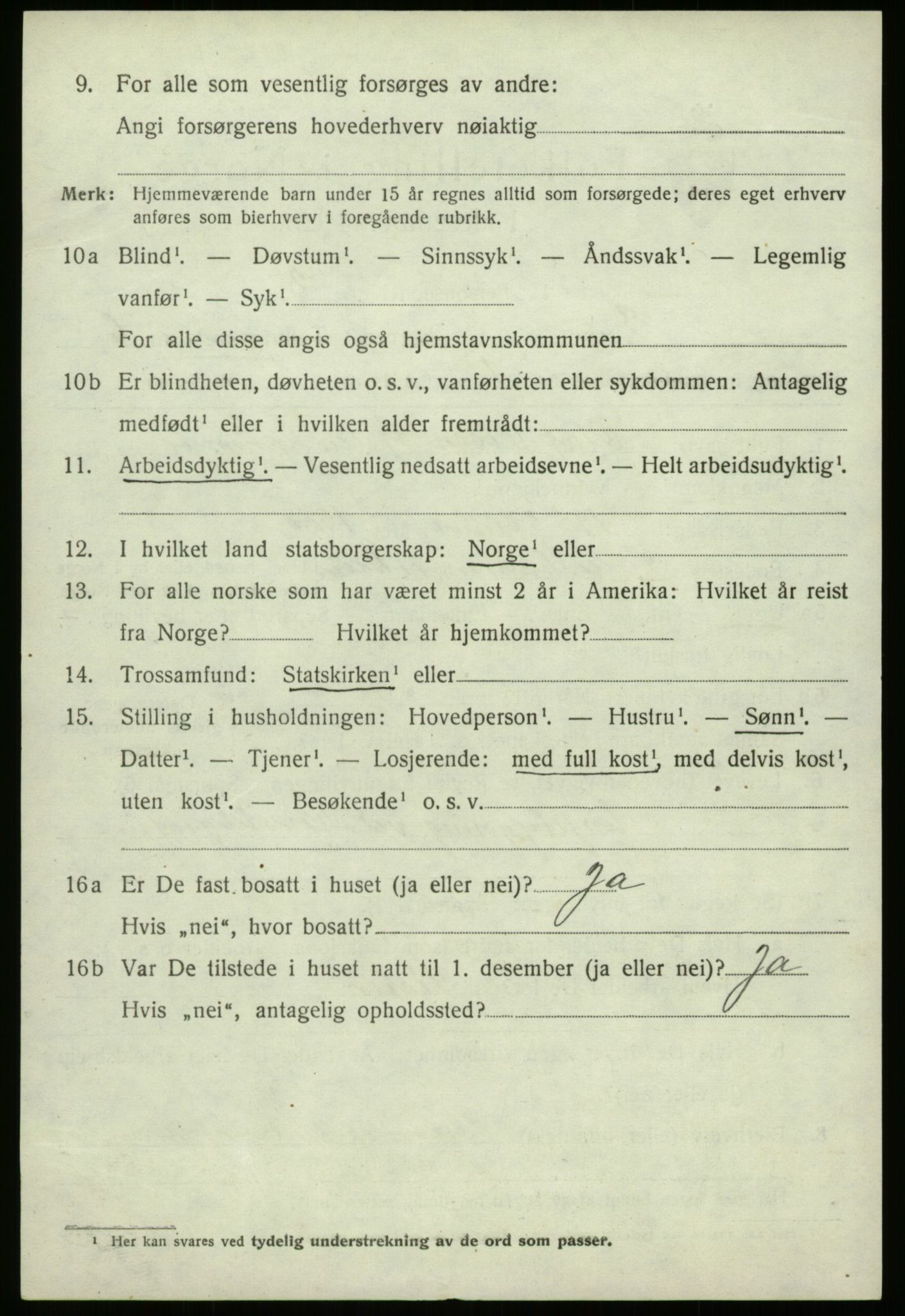 SAB, 1920 census for Davik, 1920, p. 3336