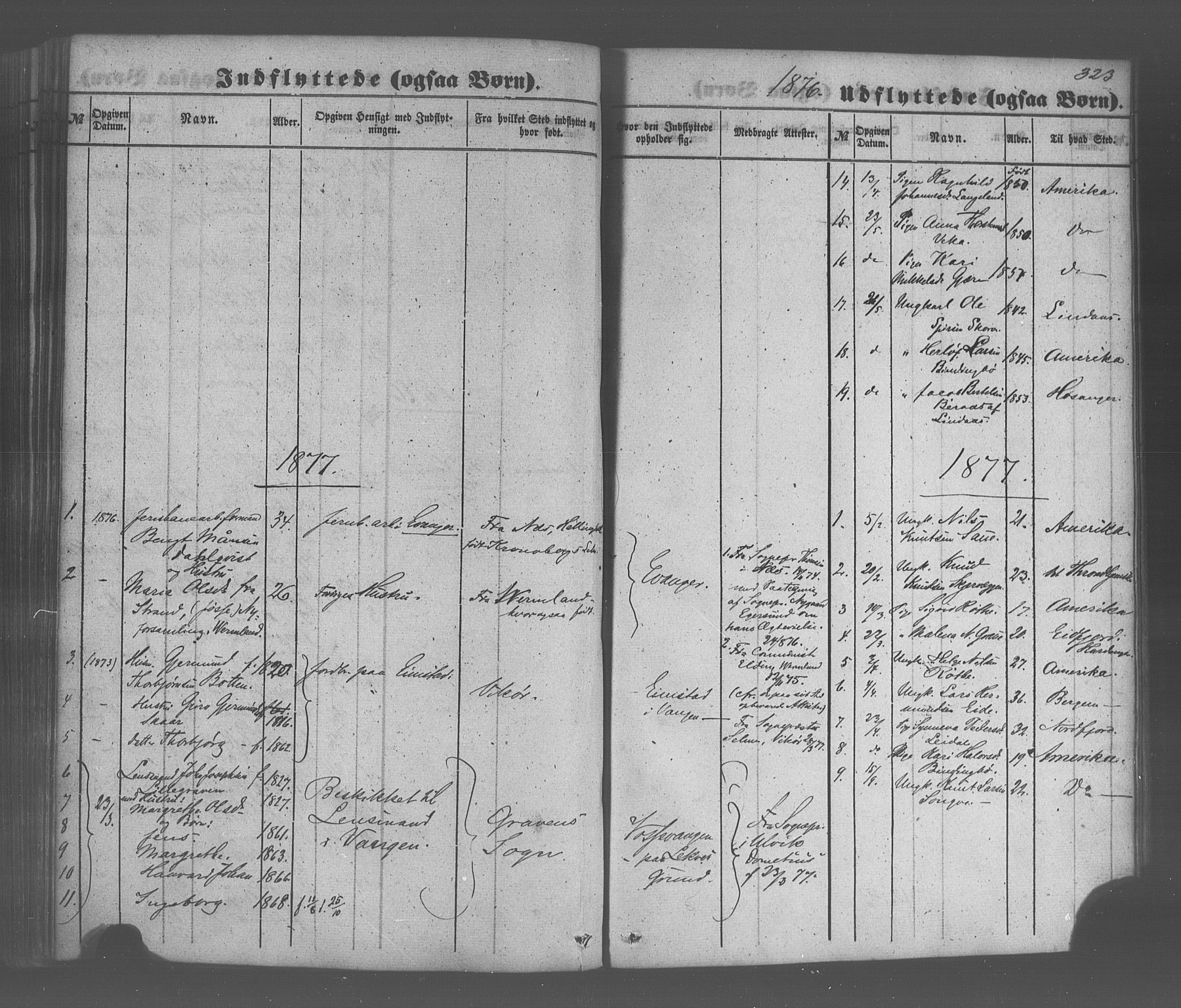 Voss sokneprestembete, SAB/A-79001/H/Haa: Parish register (official) no. A 20, 1855-1886, p. 323