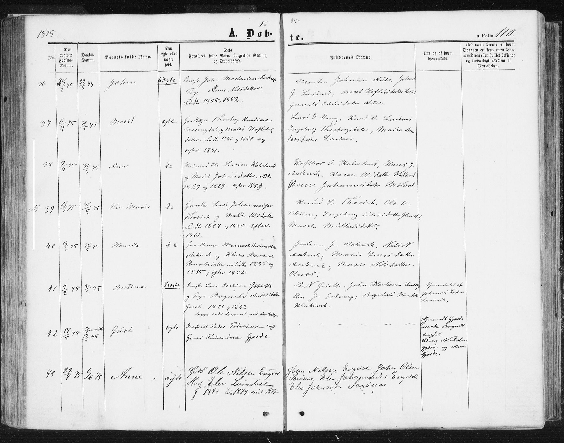 Ministerialprotokoller, klokkerbøker og fødselsregistre - Møre og Romsdal, AV/SAT-A-1454/578/L0905: Parish register (official) no. 578A04, 1859-1877, p. 110