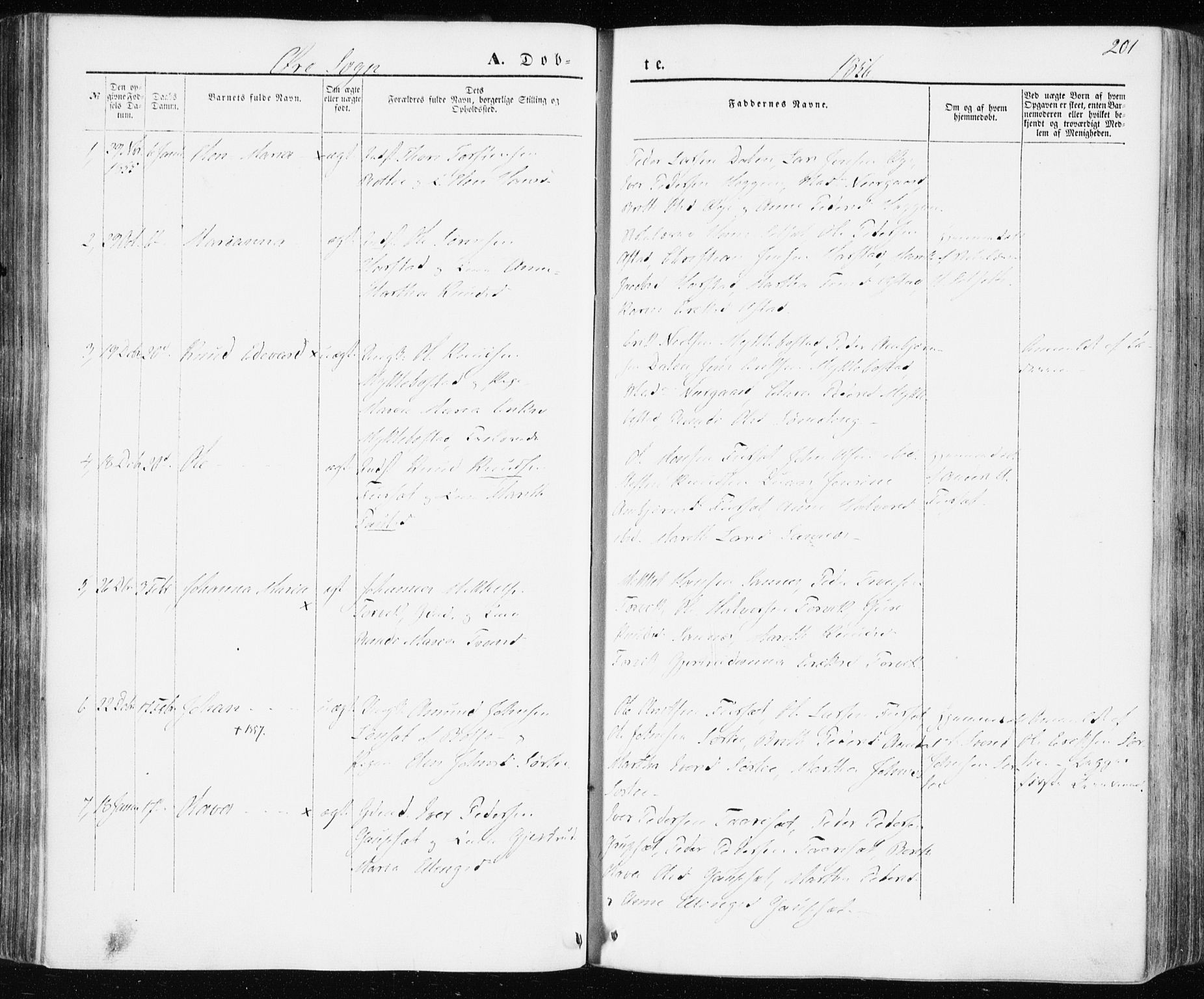 Ministerialprotokoller, klokkerbøker og fødselsregistre - Møre og Romsdal, AV/SAT-A-1454/586/L0984: Parish register (official) no. 586A10, 1844-1856, p. 201