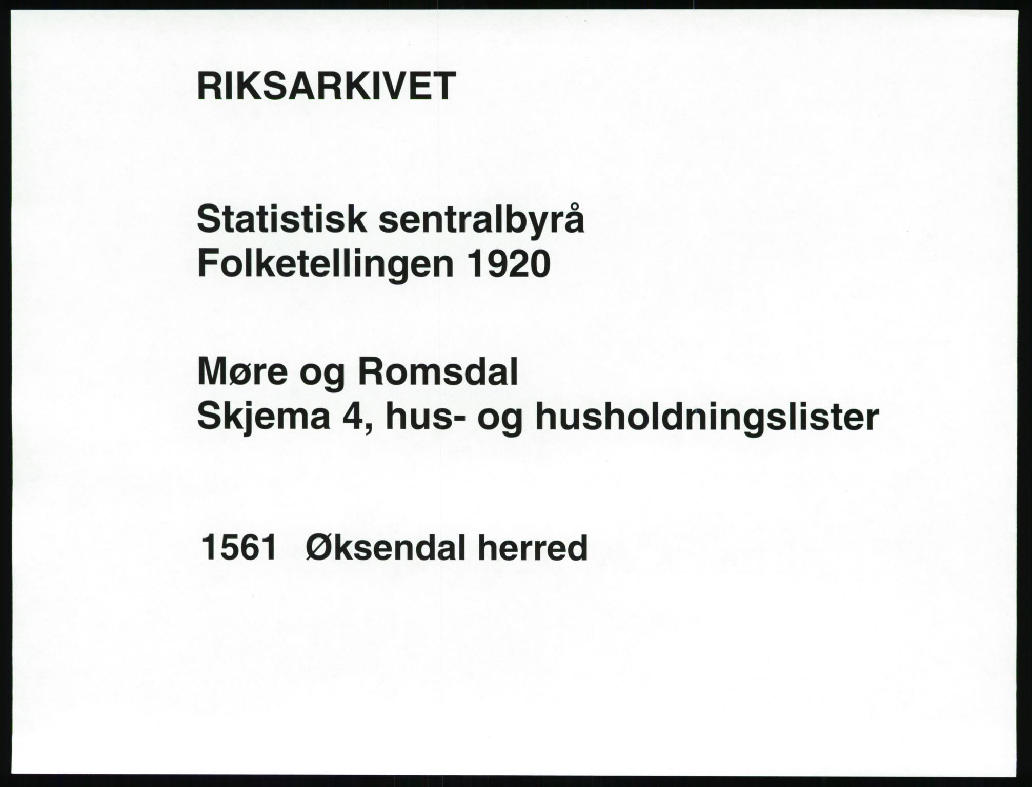 SAT, 1920 census for Øksendal, 1920, p. 21