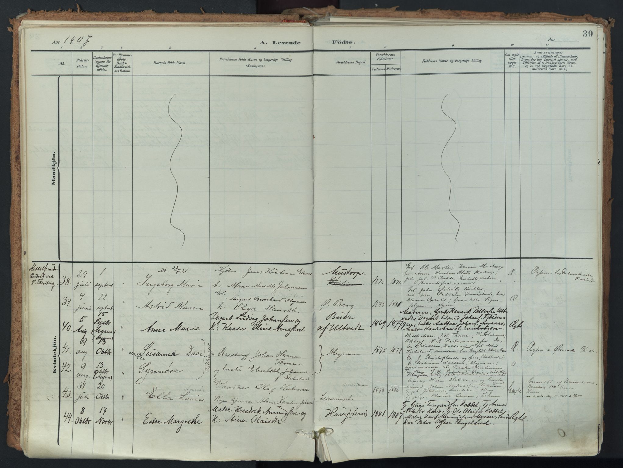 Eidsberg prestekontor Kirkebøker, AV/SAO-A-10905/F/Fa/L0014: Parish register (official) no. I 14, 1902-1919, p. 39