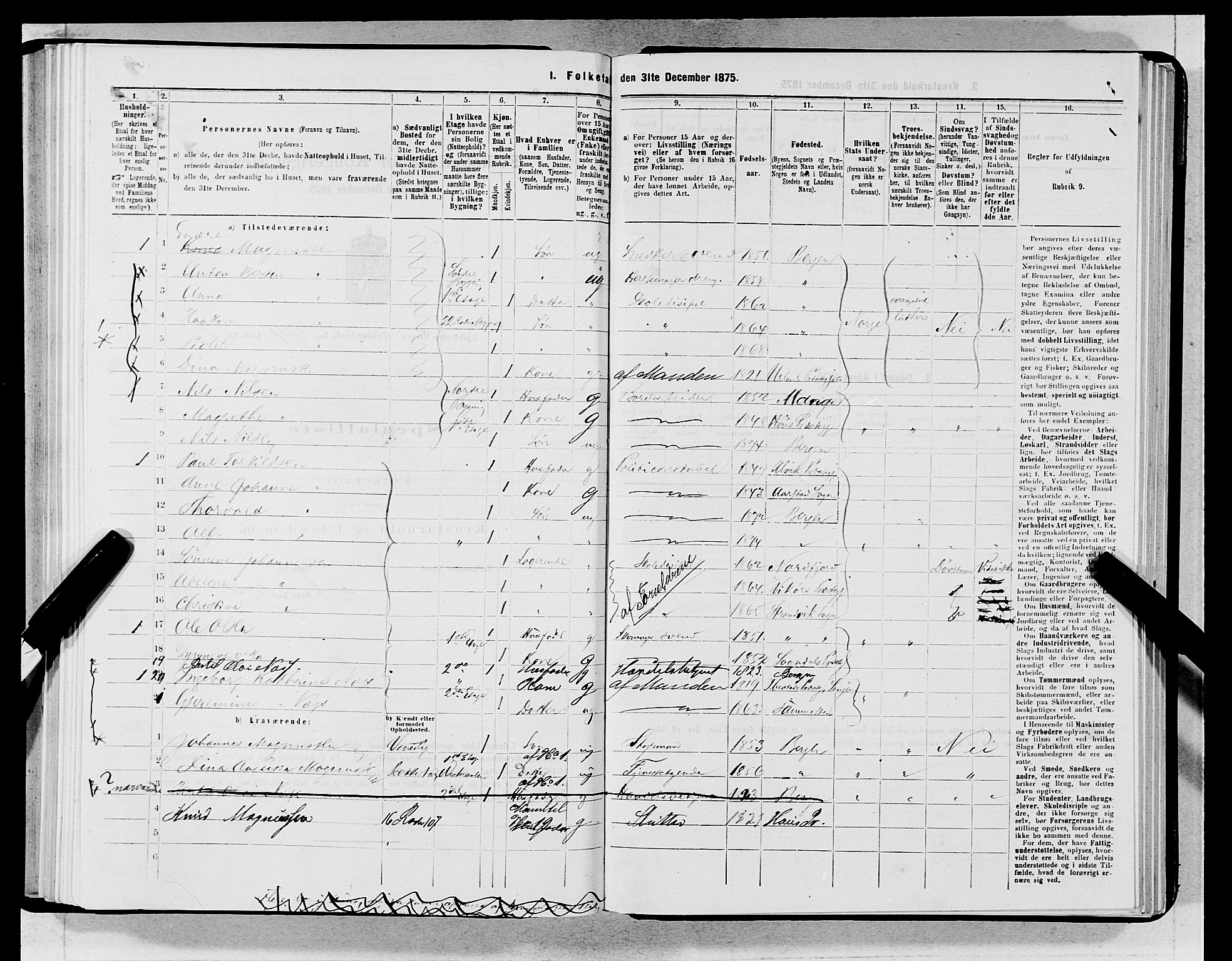 SAB, 1875 census for 1301 Bergen, 1875, p. 5053