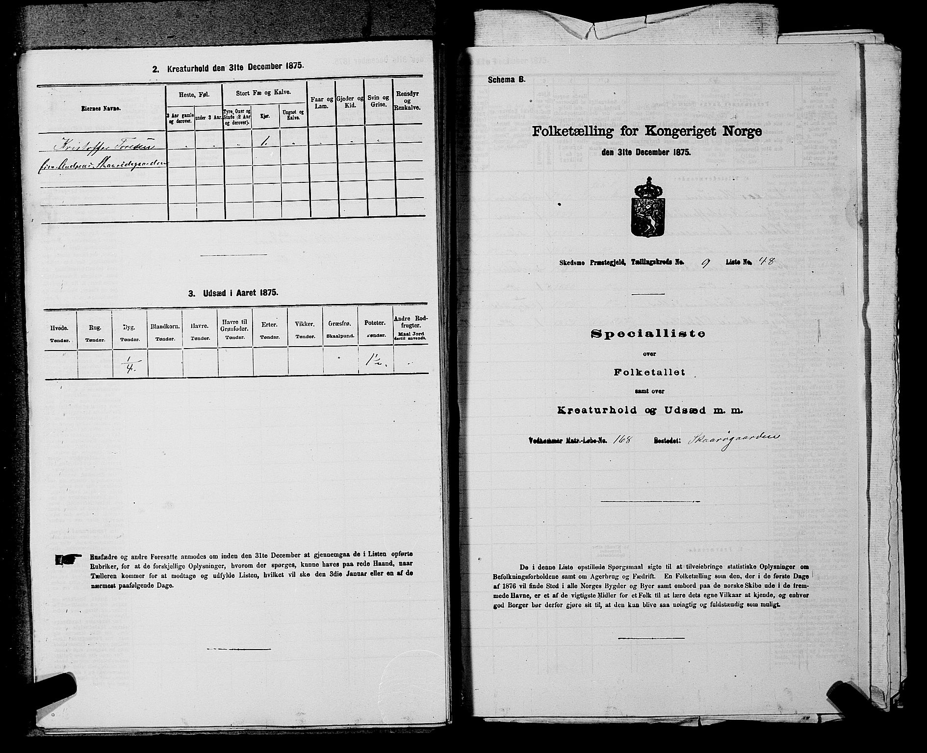 RA, 1875 census for 0231P Skedsmo, 1875, p. 1486