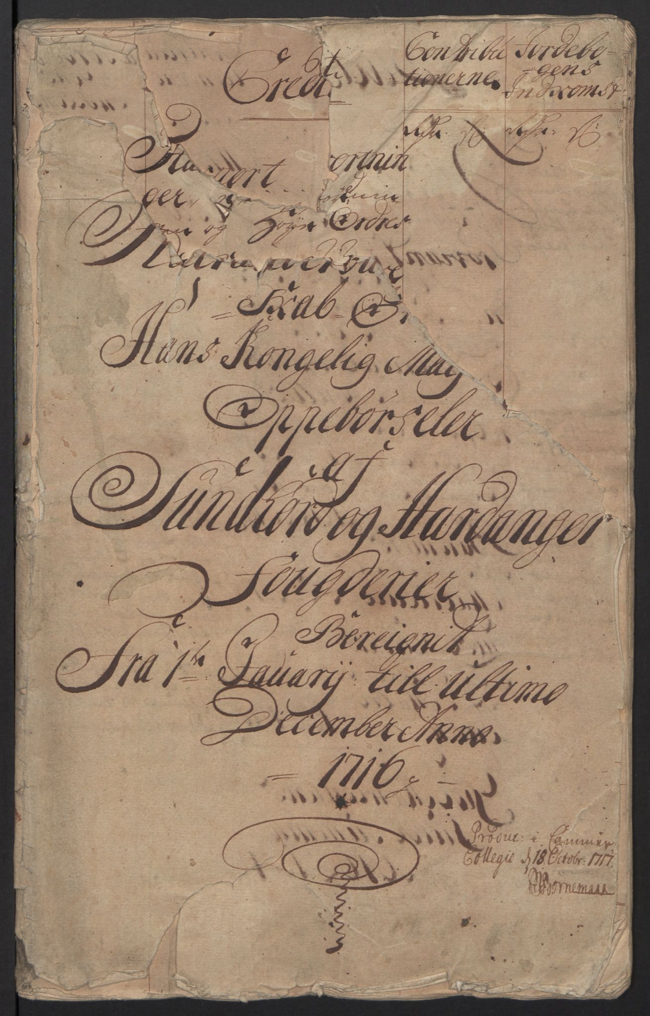 Rentekammeret inntil 1814, Reviderte regnskaper, Fogderegnskap, RA/EA-4092/R48/L2992: Fogderegnskap Sunnhordland og Hardanger, 1716, p. 5