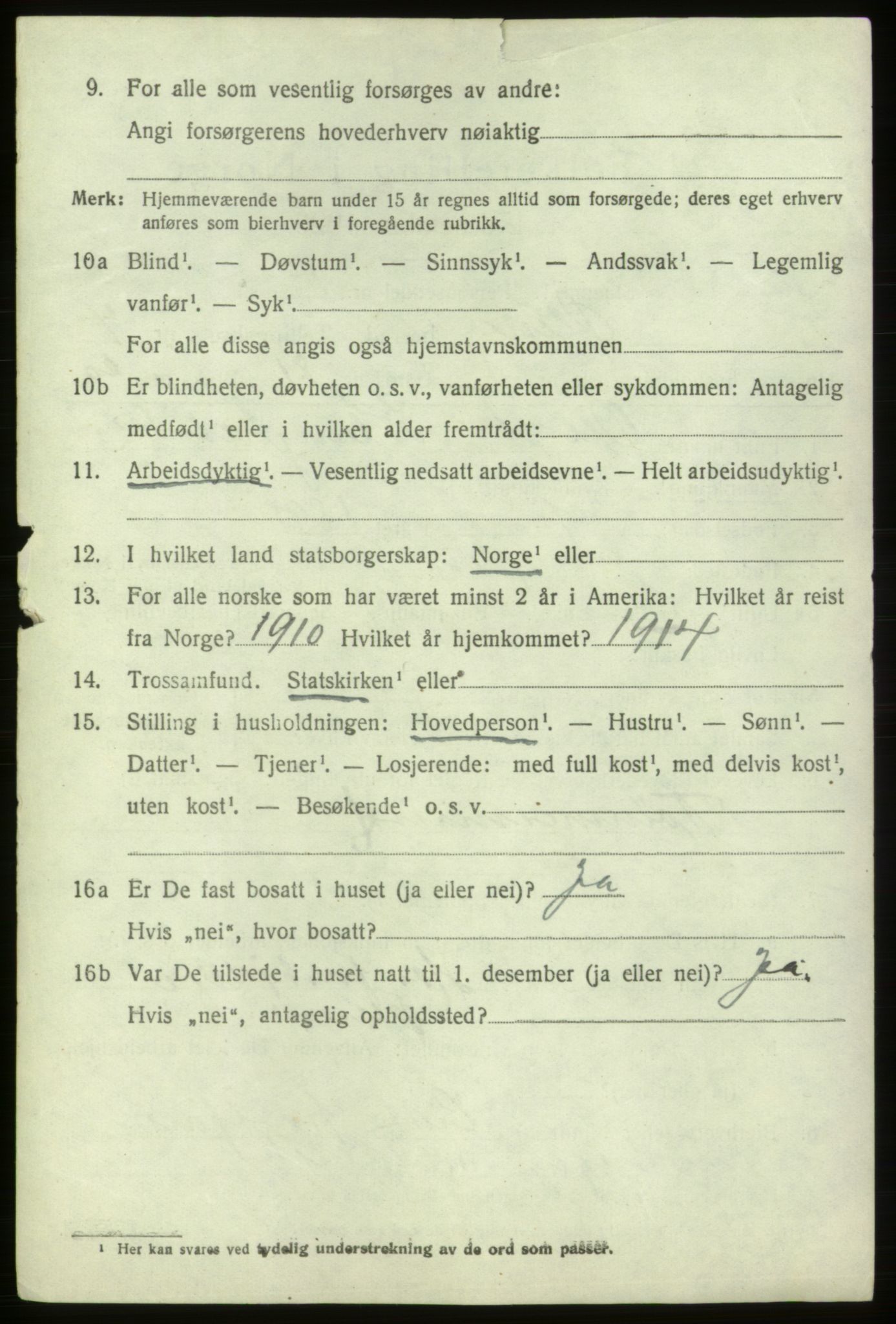 SAB, 1920 census for Ølen, 1920, p. 1904