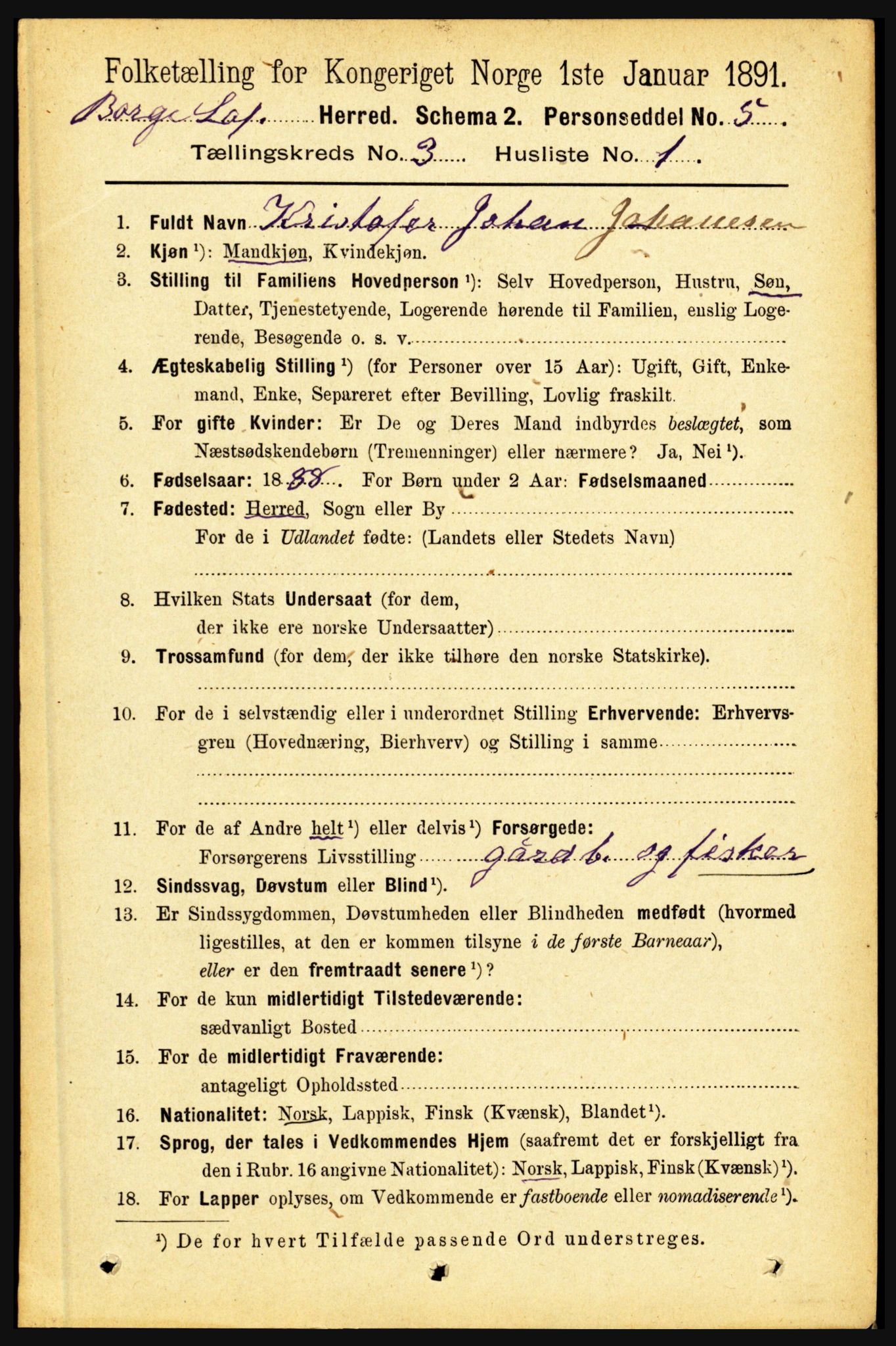 RA, 1891 census for 1862 Borge, 1891, p. 1552