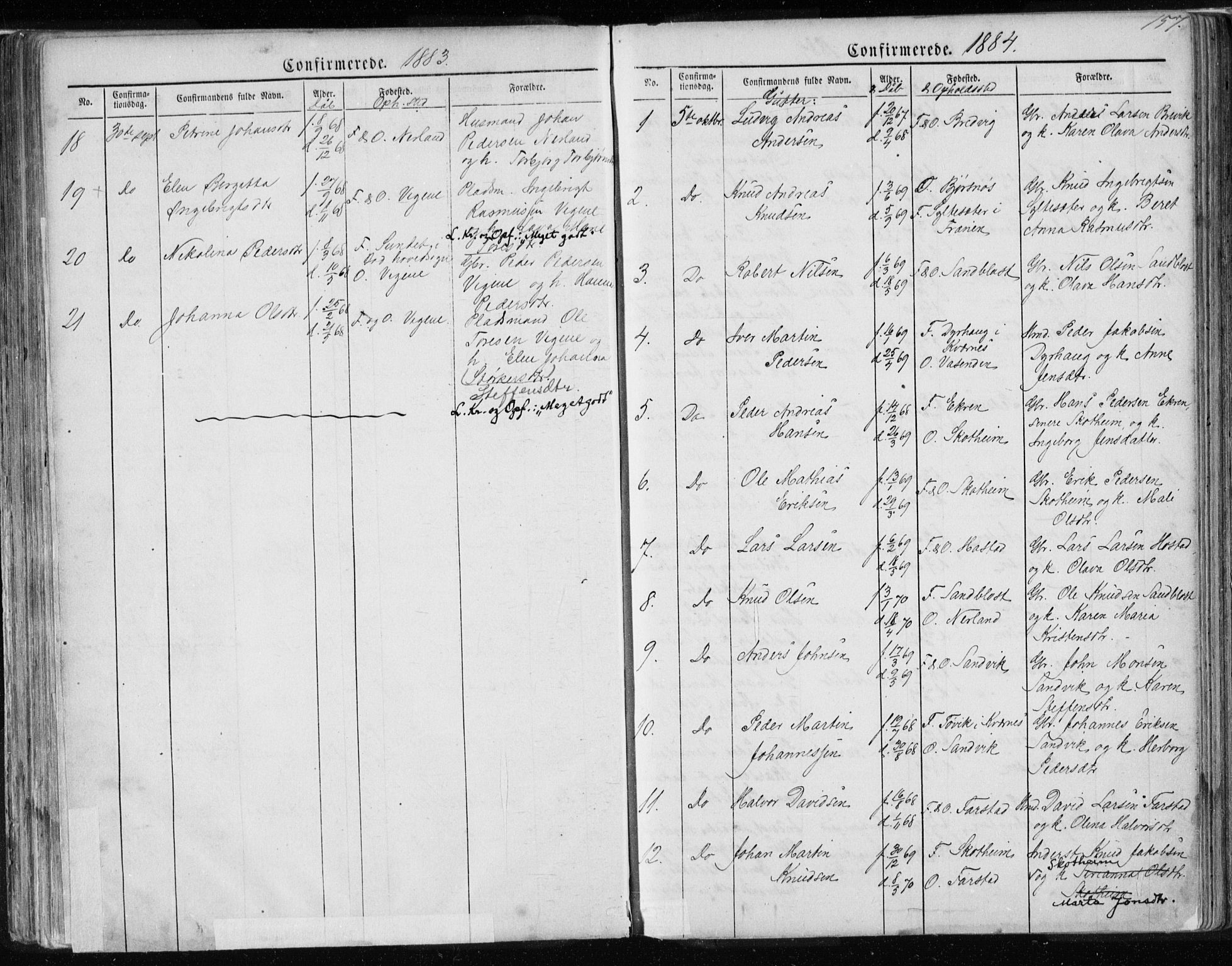 Ministerialprotokoller, klokkerbøker og fødselsregistre - Møre og Romsdal, AV/SAT-A-1454/567/L0782: Parish register (copy) no. 567C02, 1867-1886, p. 157