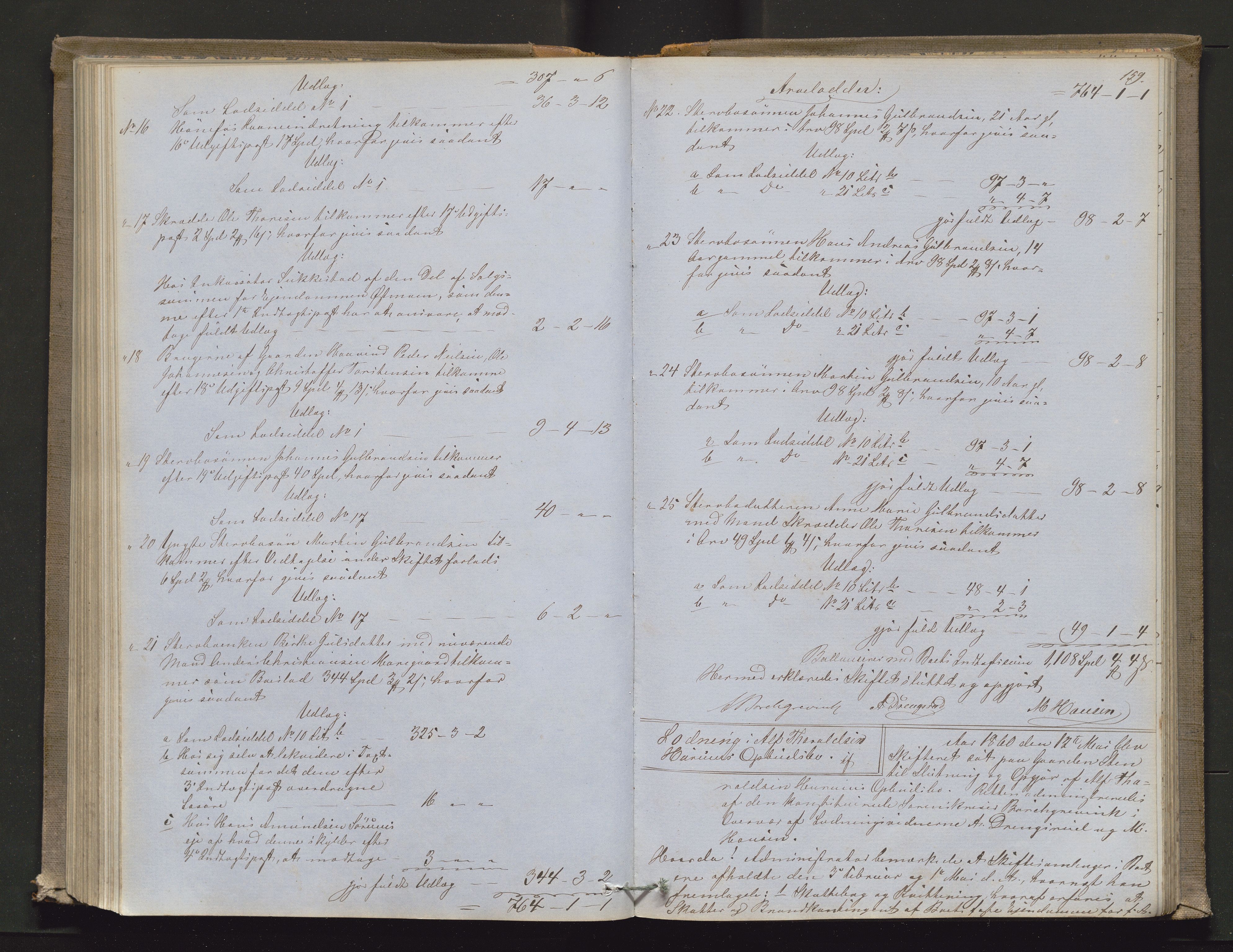 Ringerike sorenskriveri, AV/SAKO-A-105/H/Hb/Hbd/Hbda/L0004: Skifteutlodningsprotokoll, 1857-1862, p. 158b-159a