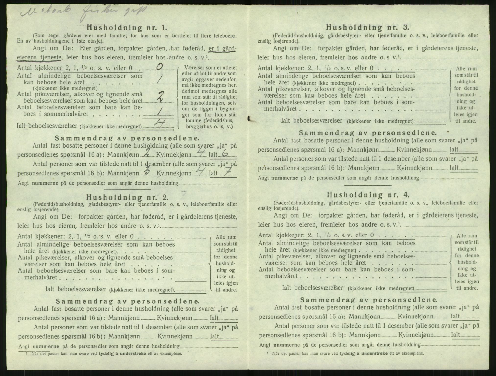 SAT, 1920 census for Borge, 1920, p. 1466