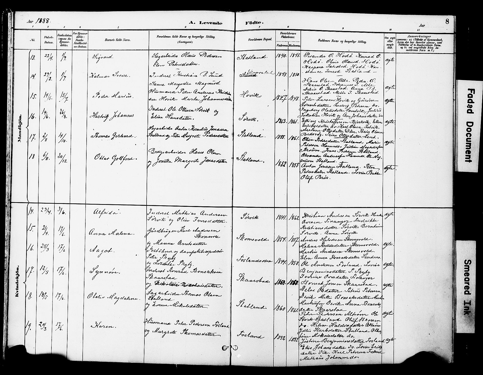 Ministerialprotokoller, klokkerbøker og fødselsregistre - Nord-Trøndelag, SAT/A-1458/774/L0628: Parish register (official) no. 774A02, 1887-1903, p. 8