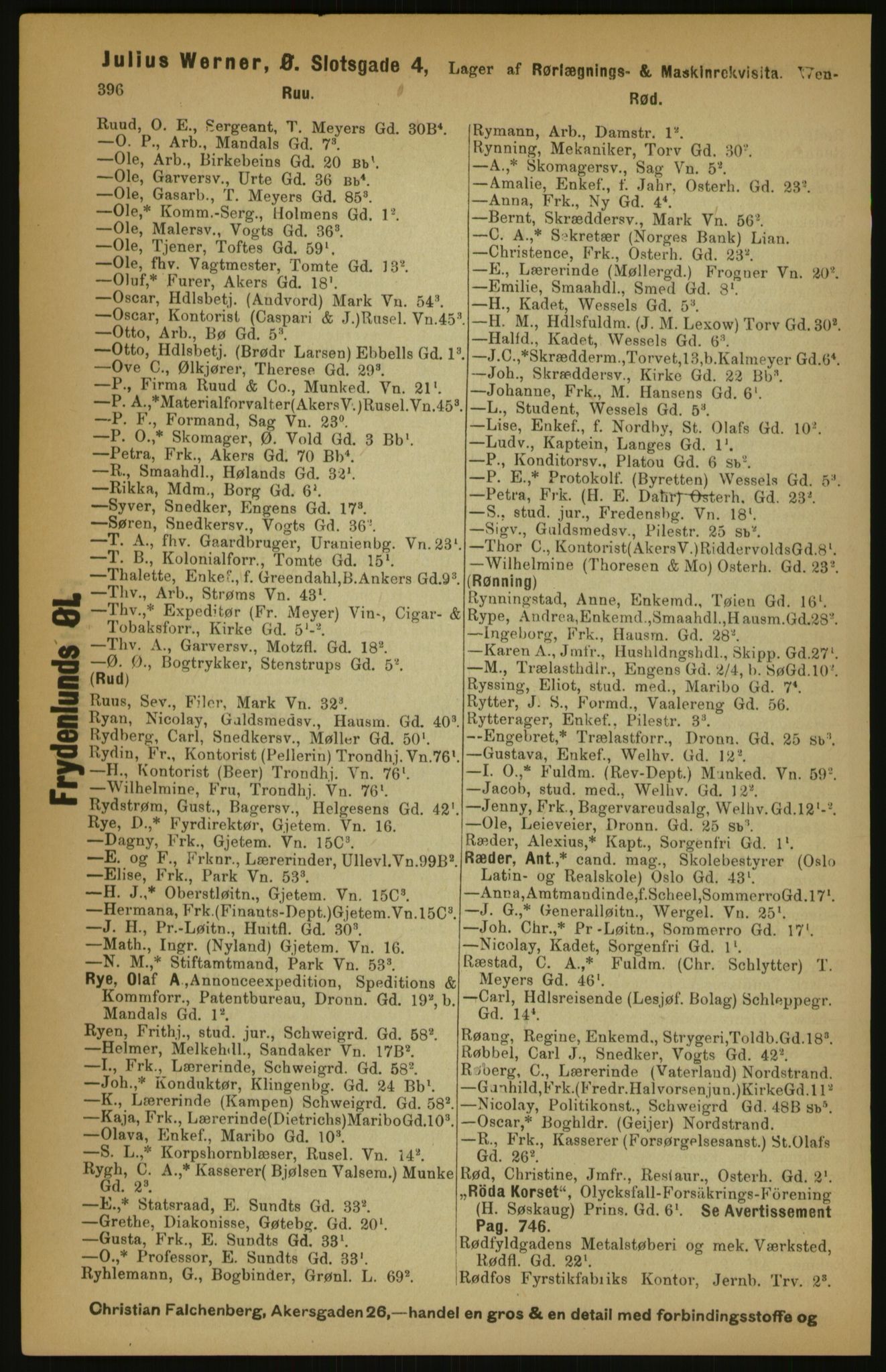 Kristiania/Oslo adressebok, PUBL/-, 1891, p. 396