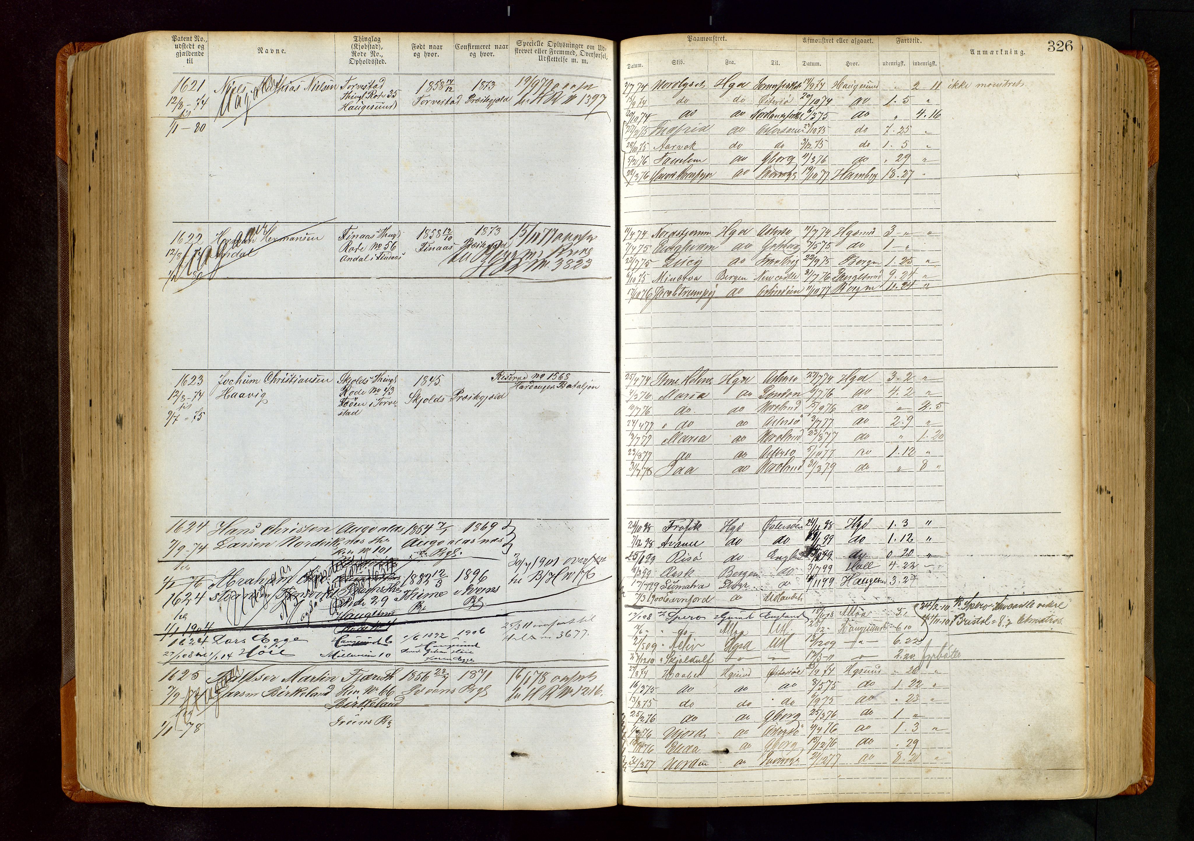 Haugesund sjømannskontor, AV/SAST-A-102007/F/Ff/L0004: Sjøfartsrulle Haugesund krets nr. 1 - 3586, 1868-1948, p. 326