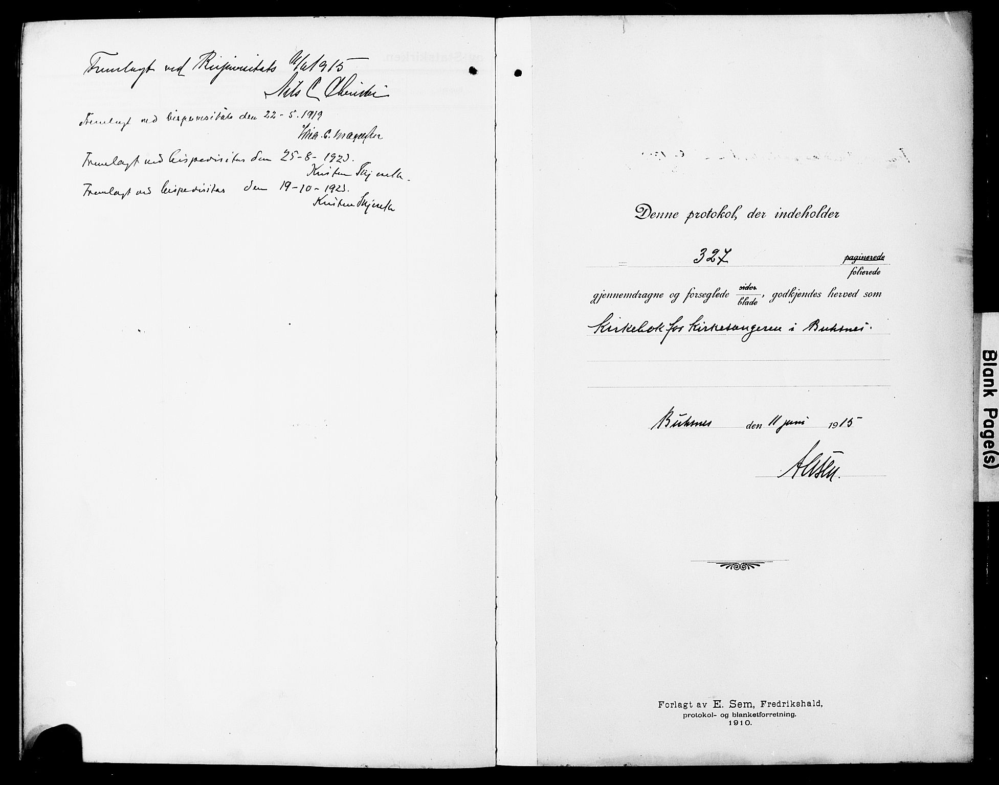 Ministerialprotokoller, klokkerbøker og fødselsregistre - Nordland, SAT/A-1459/881/L1169: Parish register (copy) no. 881C06, 1912-1930
