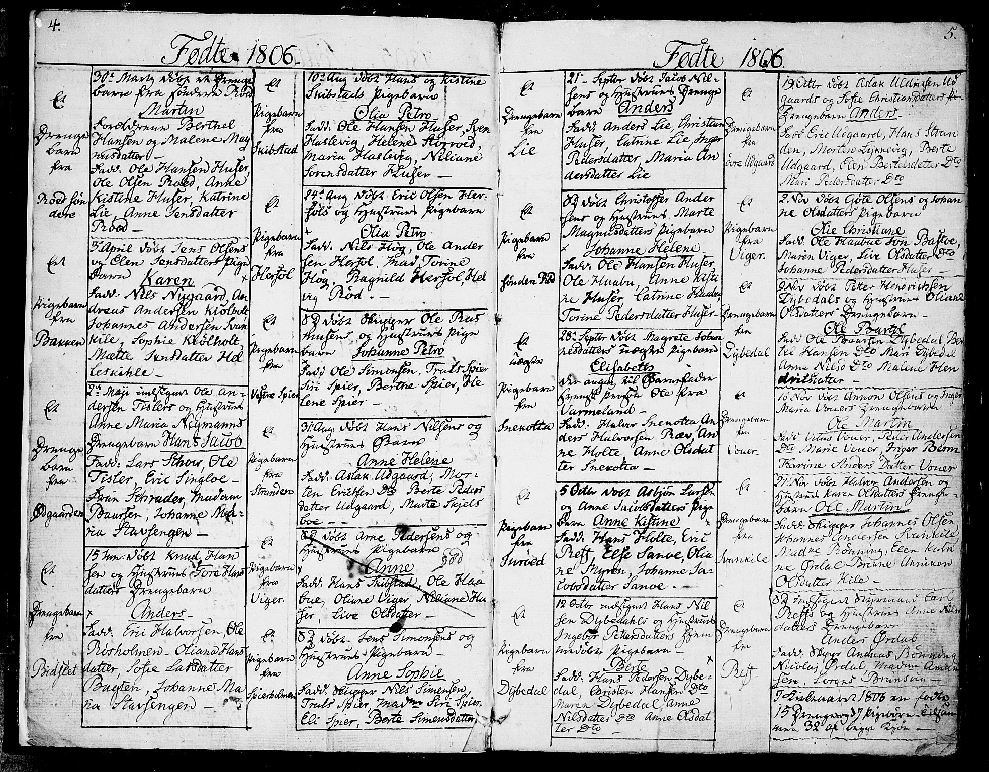 Hvaler prestekontor Kirkebøker, AV/SAO-A-2001/F/Fa/L0004: Parish register (official) no. I 4, 1805-1816, p. 4-5
