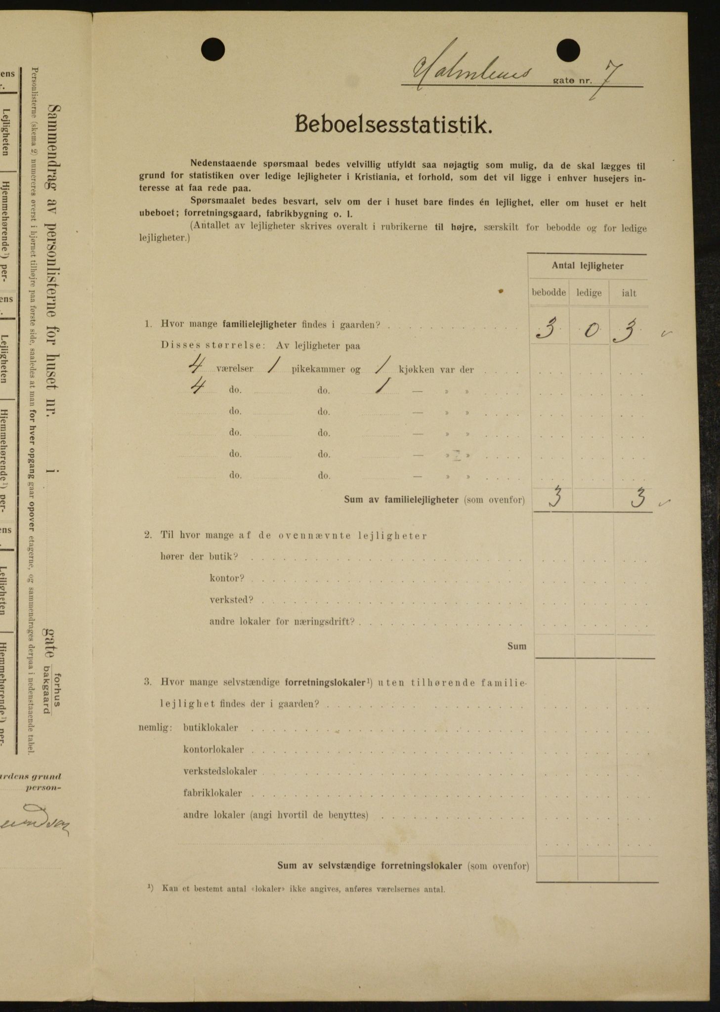 OBA, Municipal Census 1909 for Kristiania, 1909, p. 37005