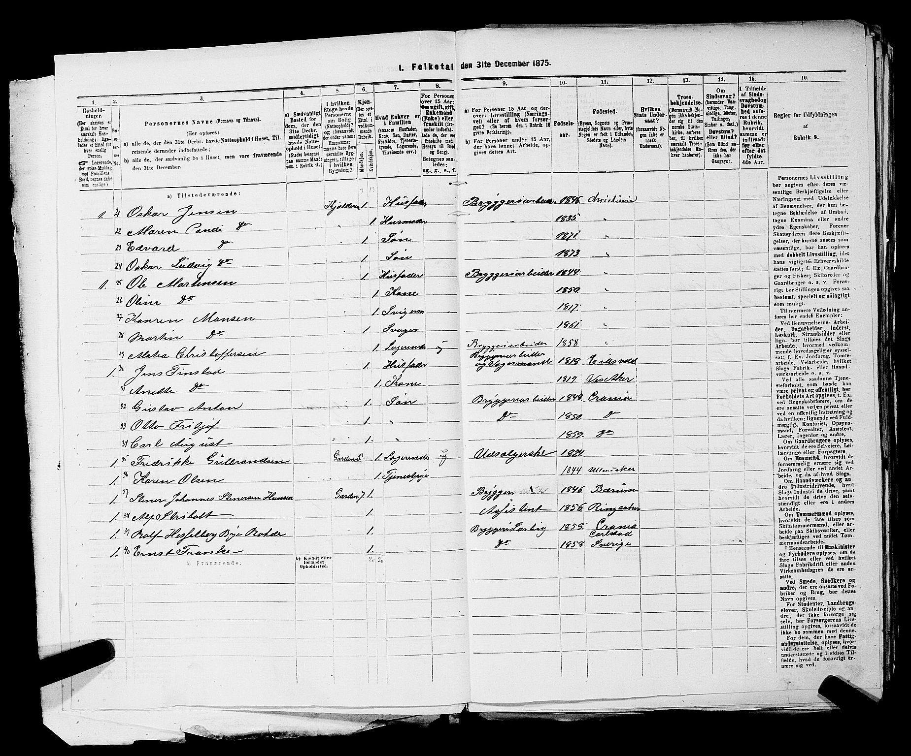 RA, 1875 census for 0301 Kristiania, 1875, p. 1253