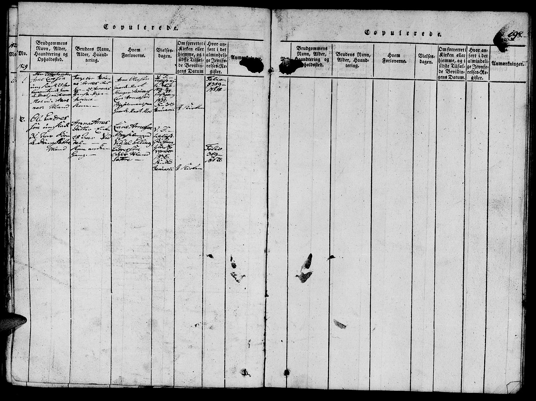 Ministerialprotokoller, klokkerbøker og fødselsregistre - Møre og Romsdal, AV/SAT-A-1454/515/L0207: Parish register (official) no. 515A03, 1819-1829, p. 198