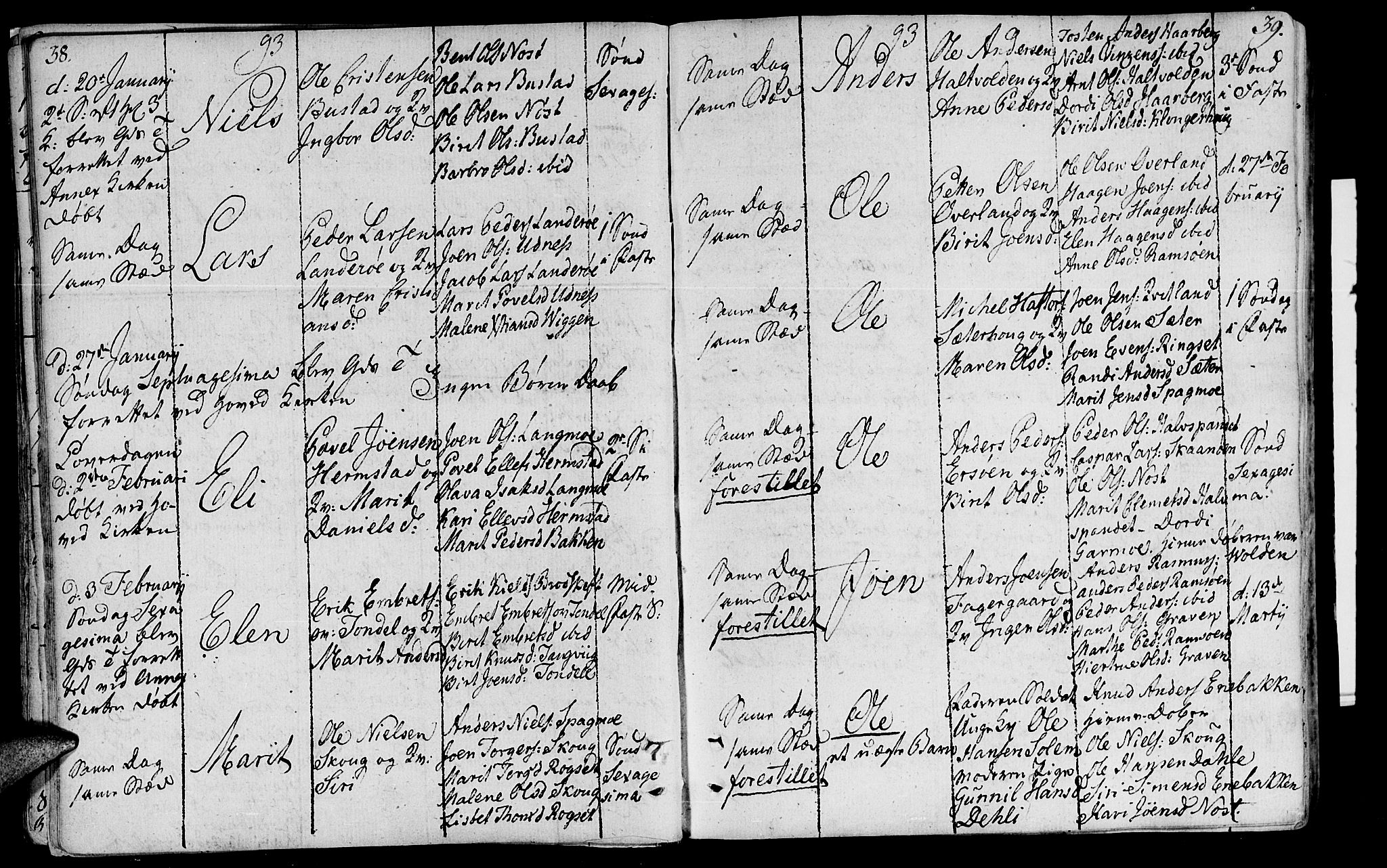 Ministerialprotokoller, klokkerbøker og fødselsregistre - Sør-Trøndelag, SAT/A-1456/646/L0606: Parish register (official) no. 646A04, 1791-1805, p. 38-39