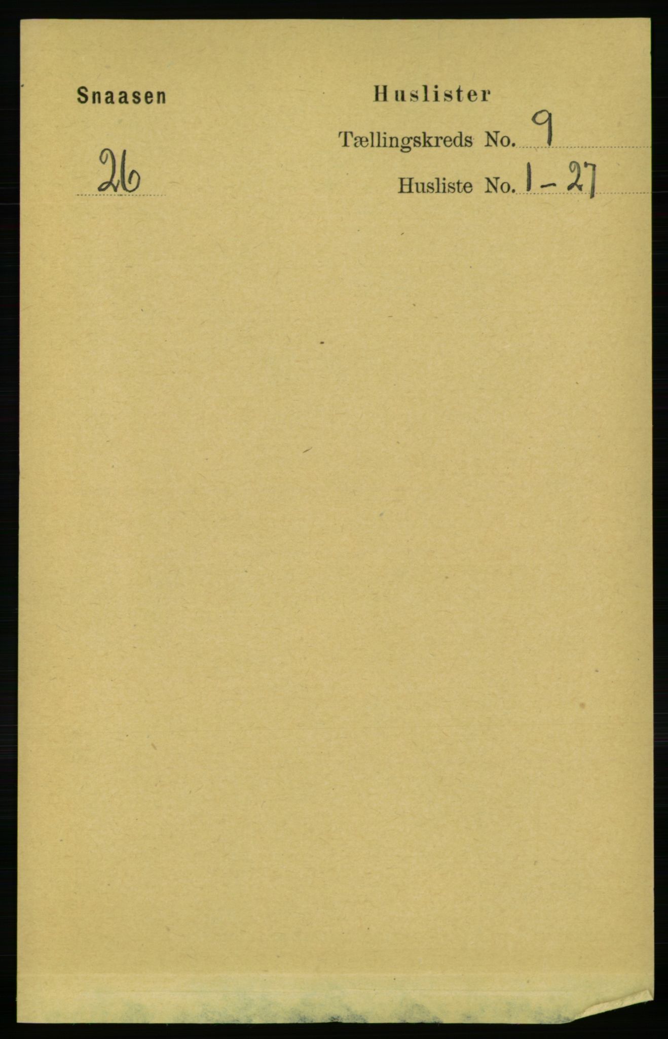 RA, 1891 census for 1736 Snåsa, 1891, p. 3067