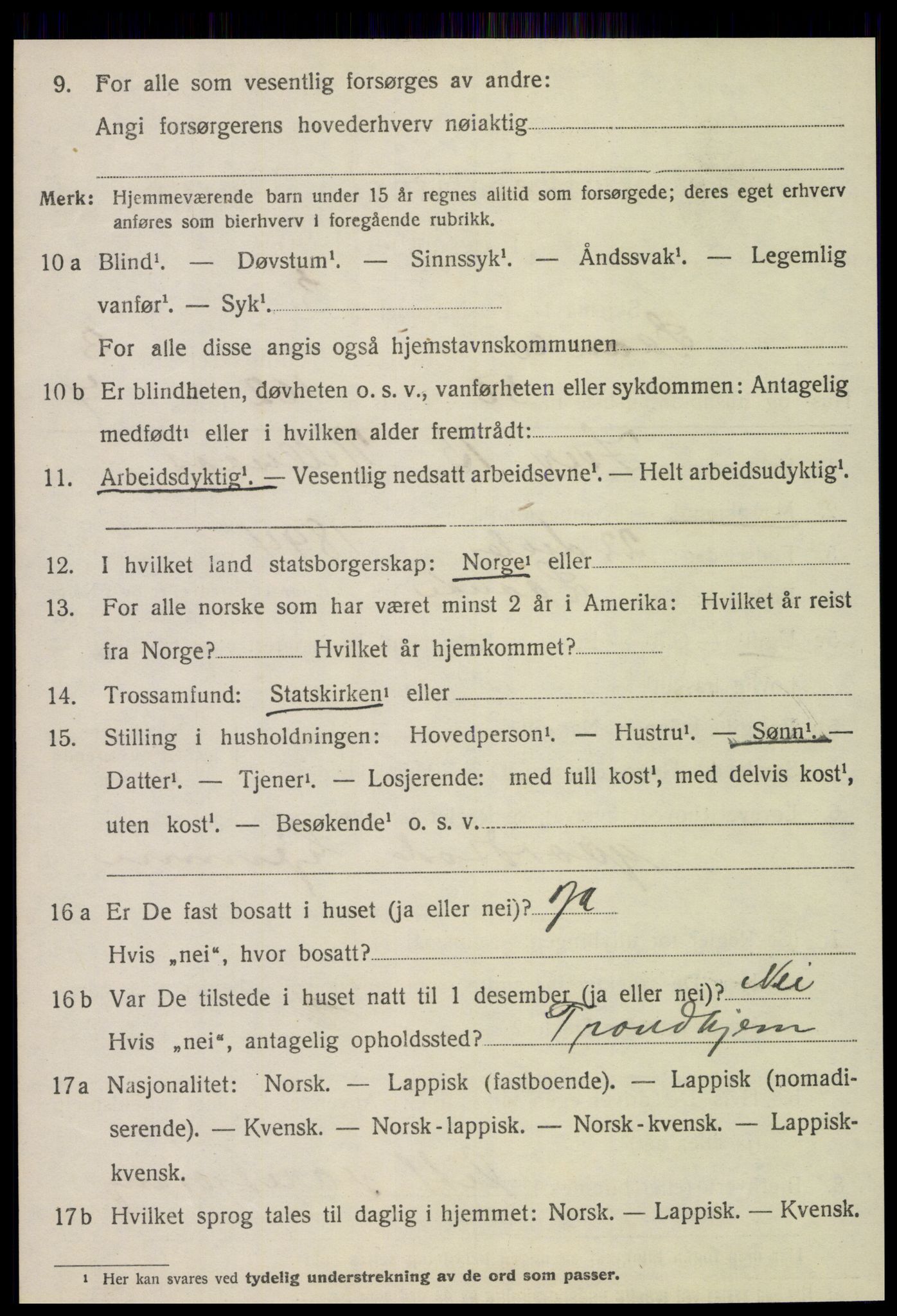 SAT, 1920 census for Lånke, 1920, p. 2295