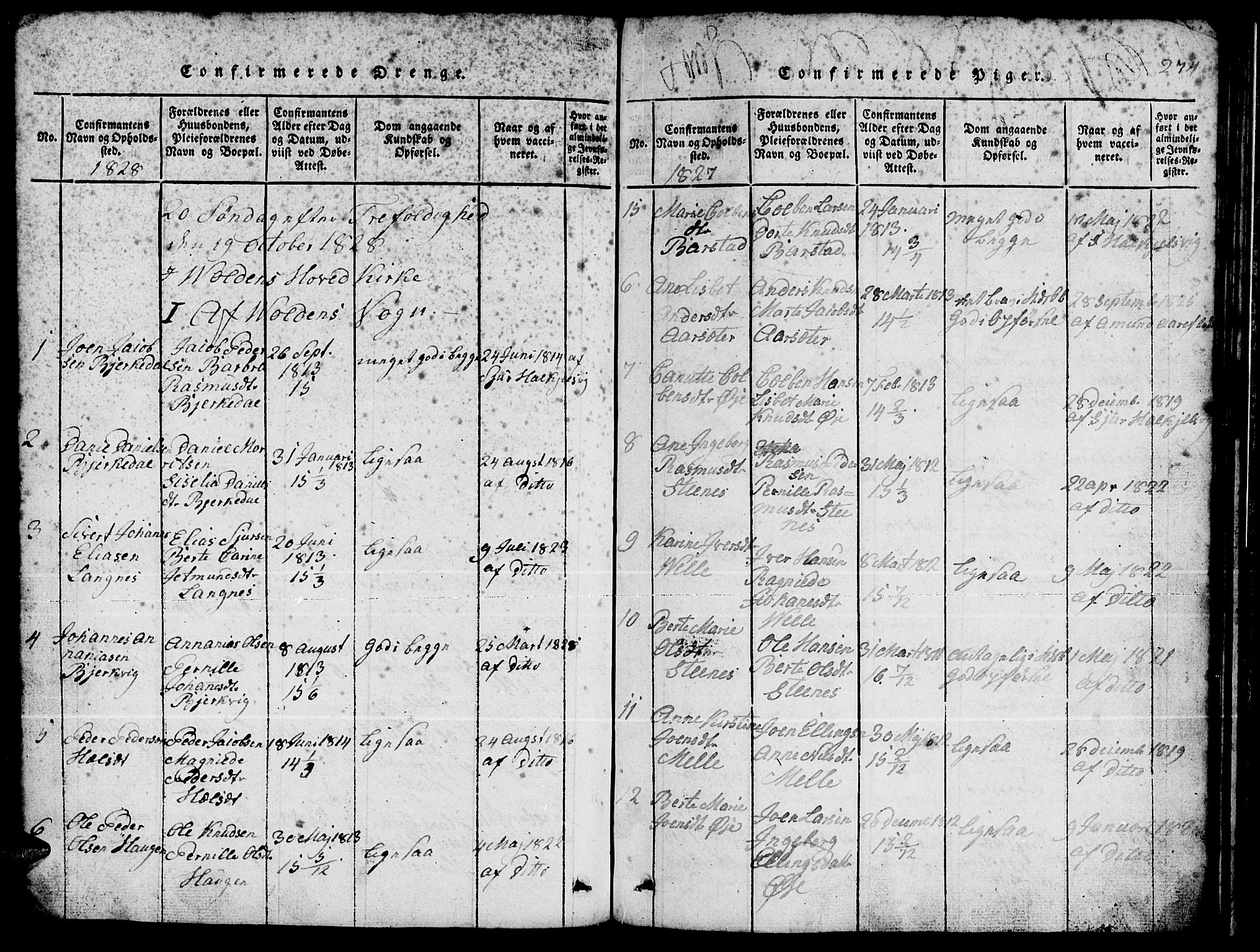 Ministerialprotokoller, klokkerbøker og fødselsregistre - Møre og Romsdal, AV/SAT-A-1454/511/L0155: Parish register (copy) no. 511C01, 1817-1829, p. 274