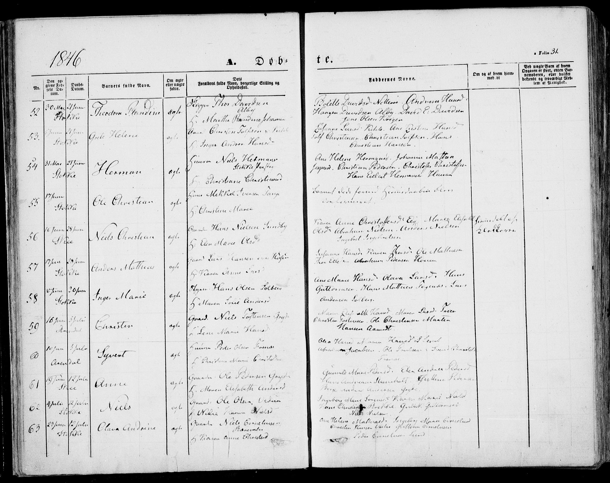 Stokke kirkebøker, SAKO/A-320/F/Fa/L0007: Parish register (official) no. I 7, 1844-1857, p. 31