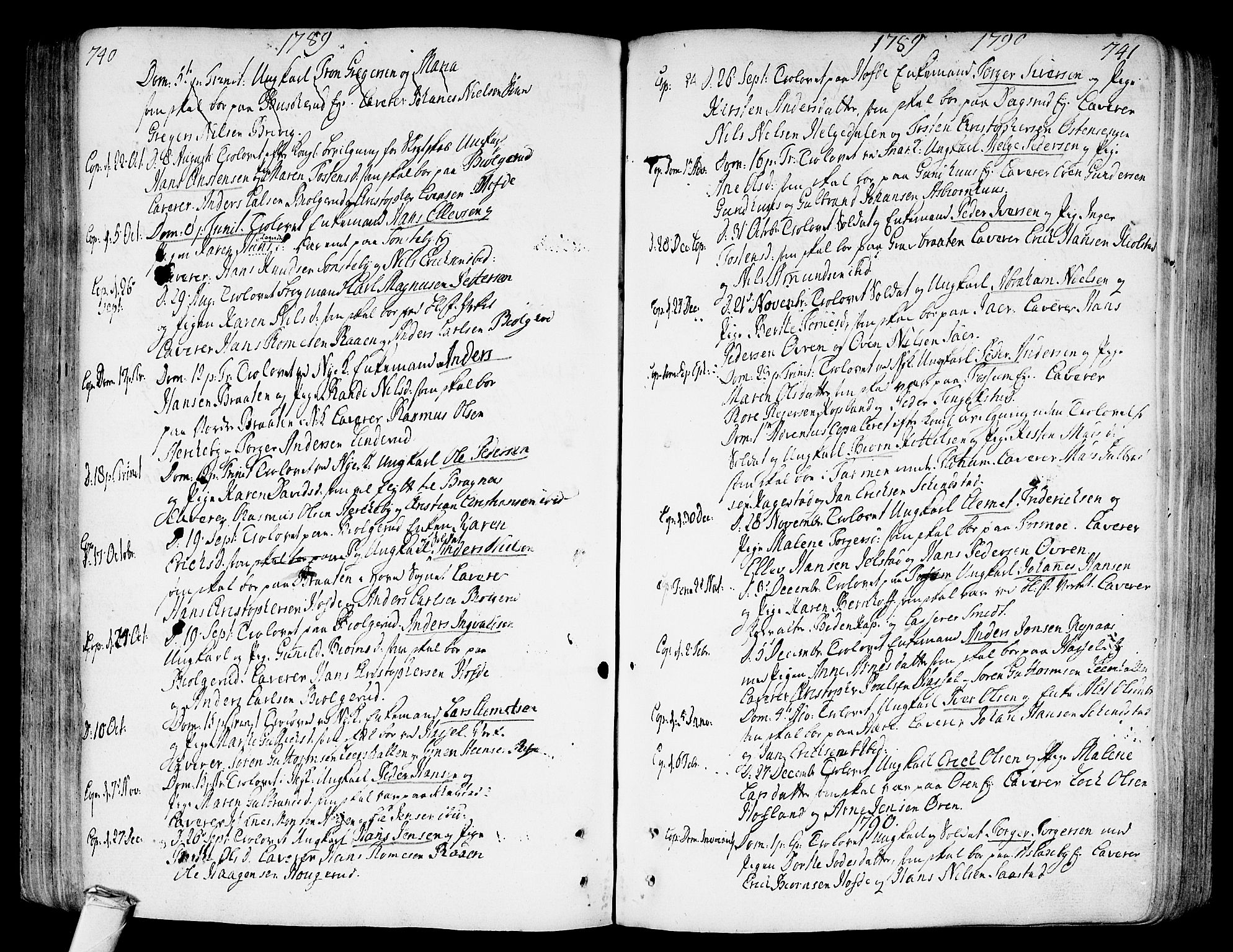 Modum kirkebøker, SAKO/A-234/F/Fa/L0003: Parish register (official) no. 3, 1783-1819, p. 740-741