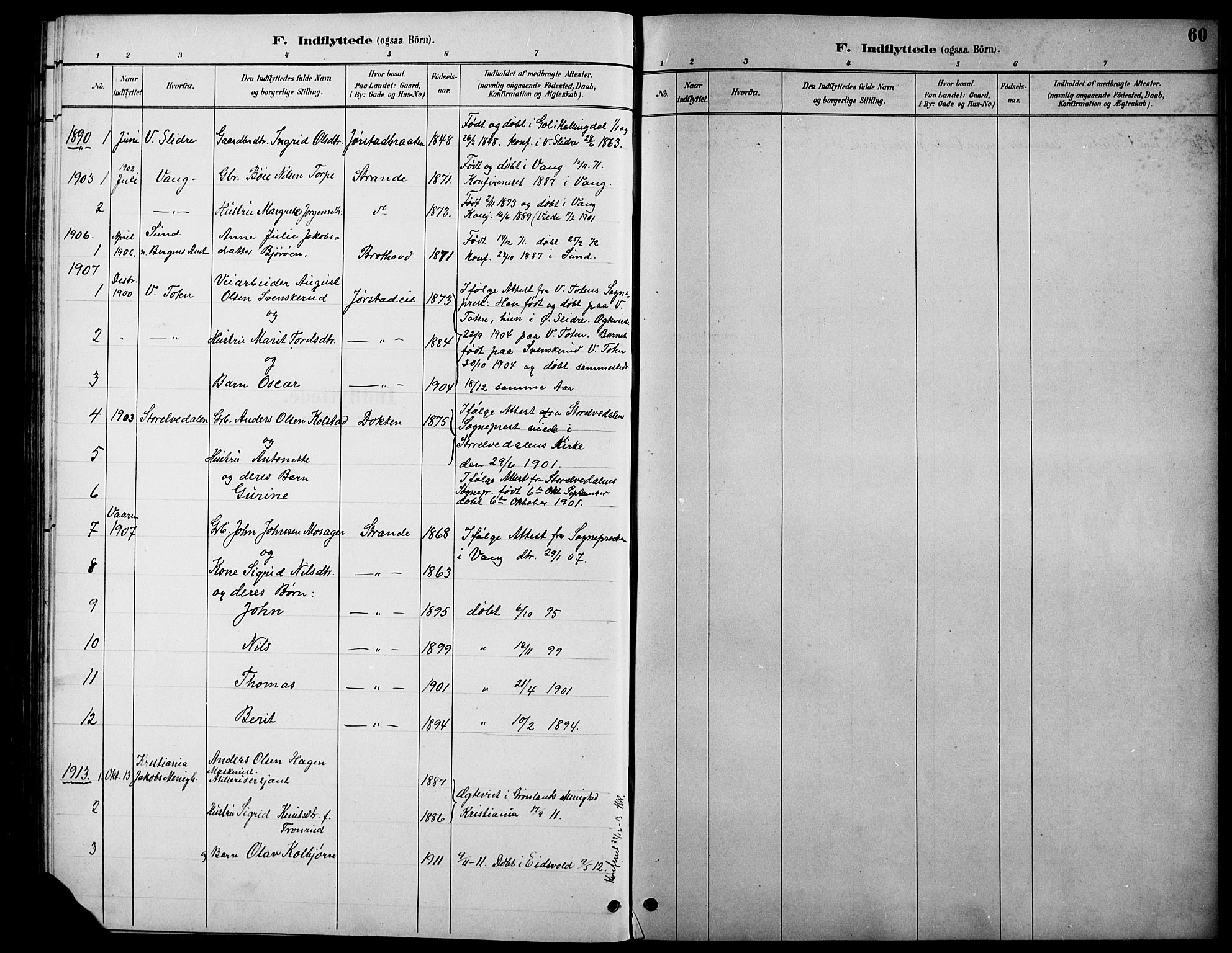 Øystre Slidre prestekontor, SAH/PREST-138/H/Ha/Hab/L0006: Parish register (copy) no. 6, 1887-1916, p. 60