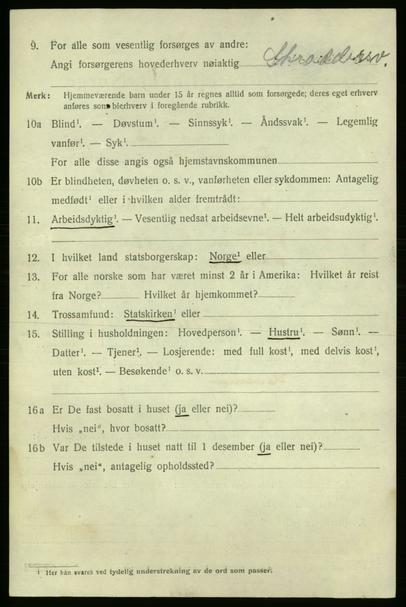 SAO, 1920 census for Fredrikshald, 1920, p. 18968