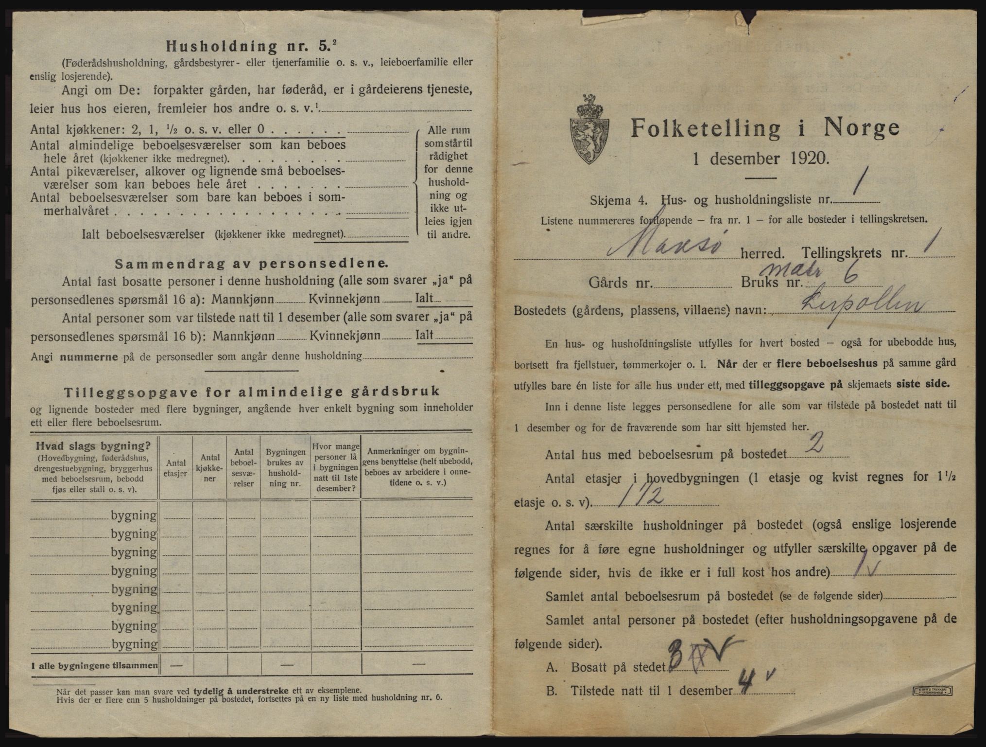 SATØ, 1920 census for Måsøy, 1920, p. 44