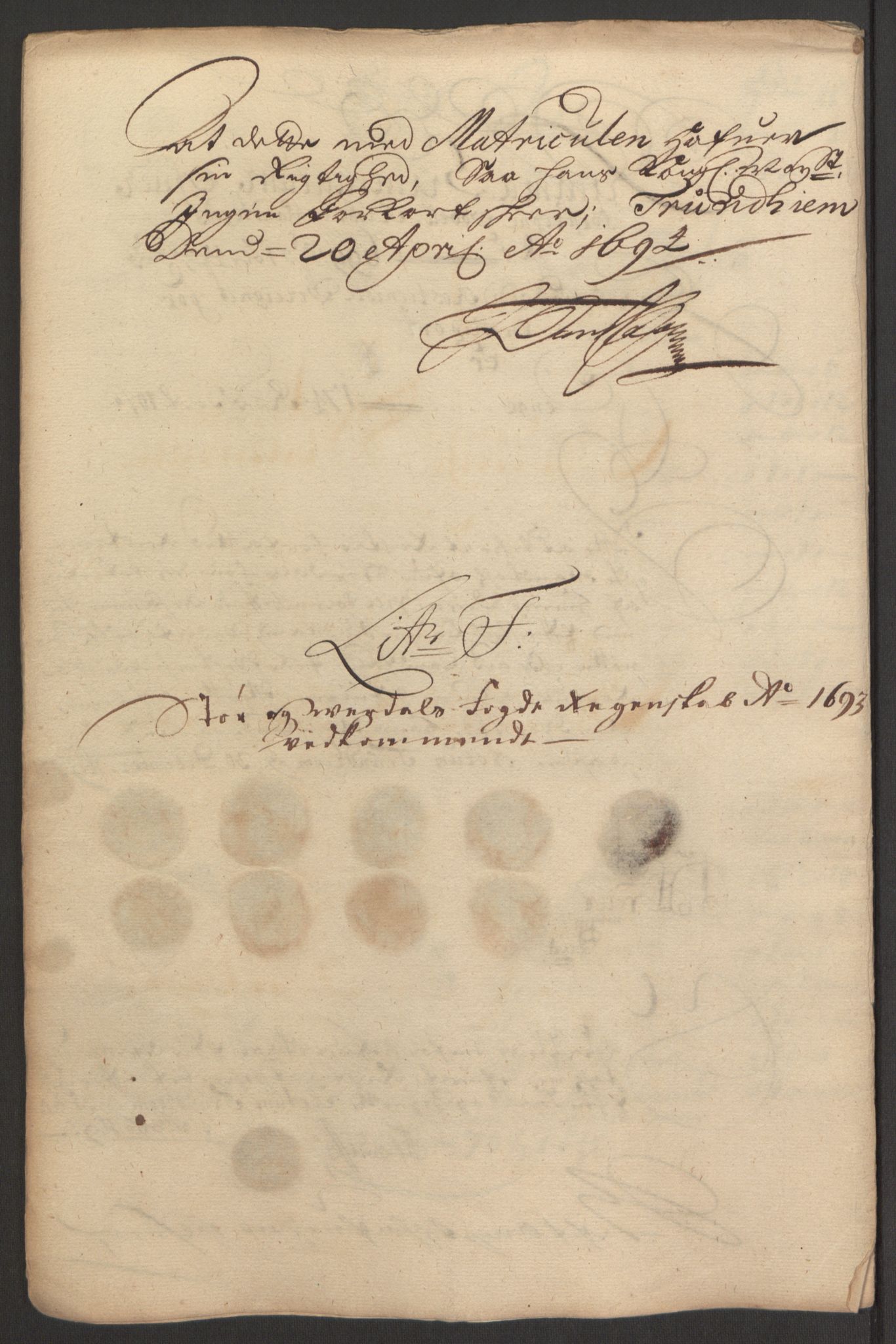 Rentekammeret inntil 1814, Reviderte regnskaper, Fogderegnskap, RA/EA-4092/R62/L4186: Fogderegnskap Stjørdal og Verdal, 1693-1694, p. 88
