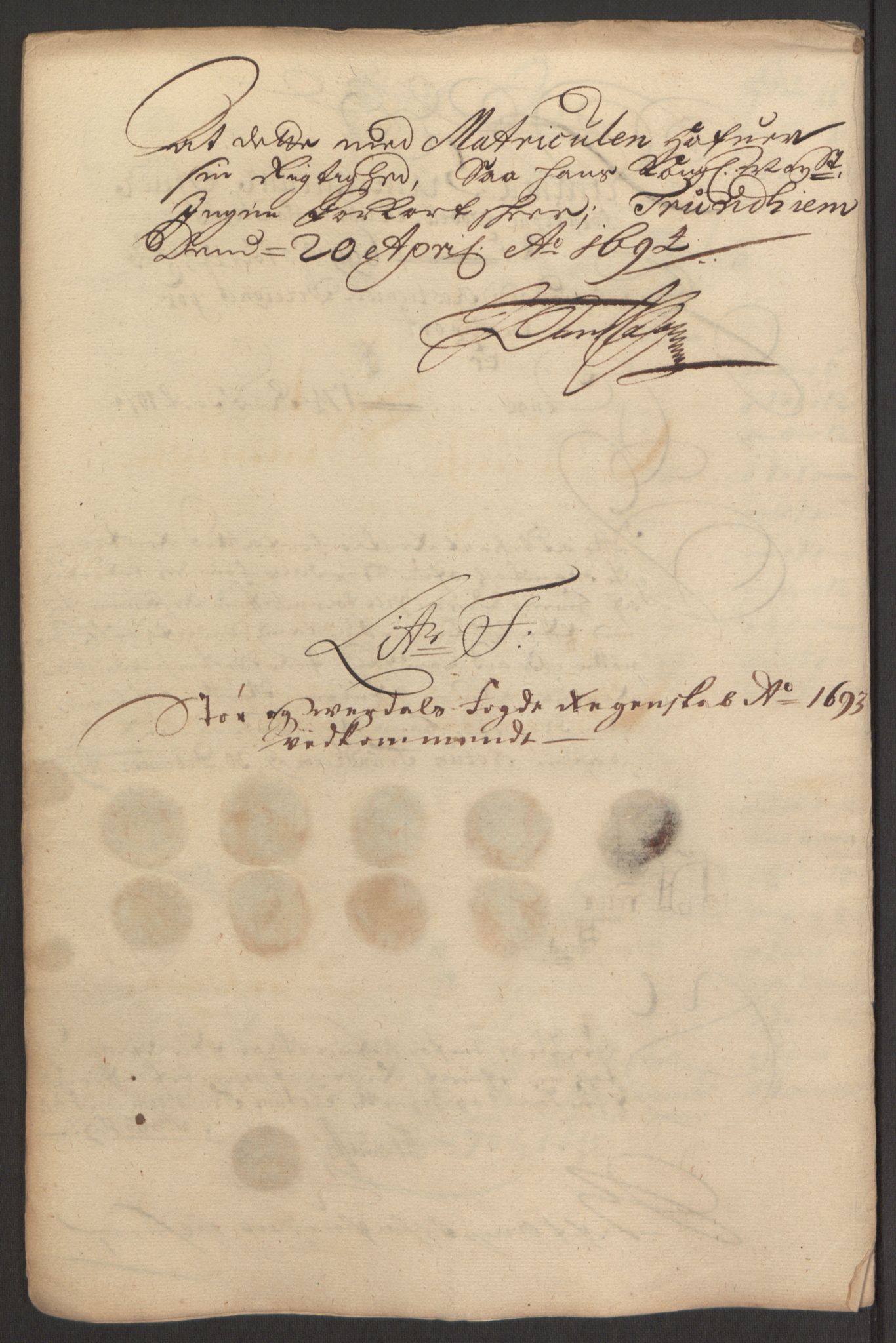 Rentekammeret inntil 1814, Reviderte regnskaper, Fogderegnskap, AV/RA-EA-4092/R62/L4186: Fogderegnskap Stjørdal og Verdal, 1693-1694, p. 88