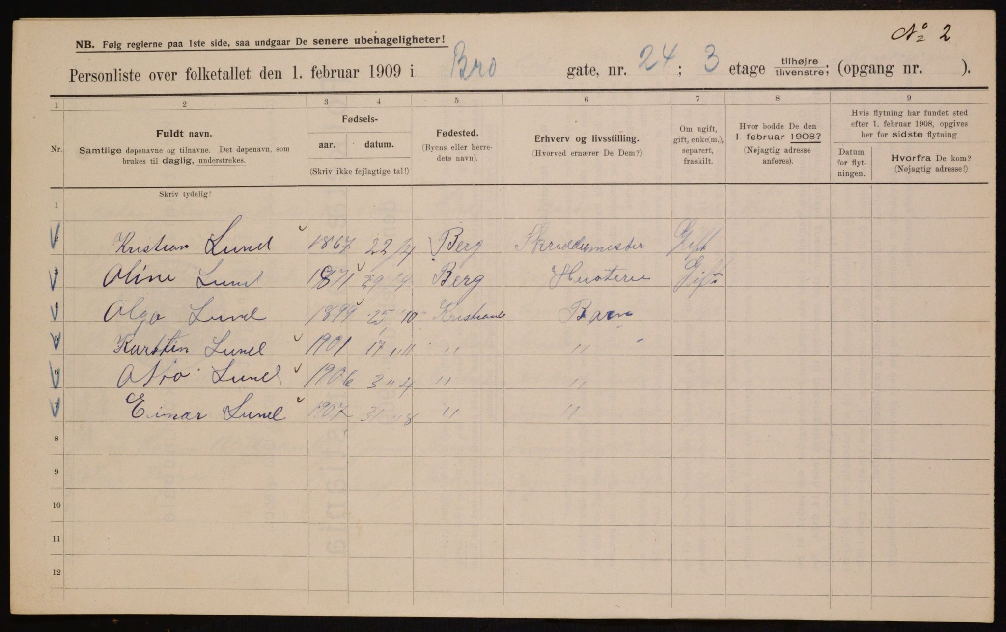 OBA, Municipal Census 1909 for Kristiania, 1909, p. 9304