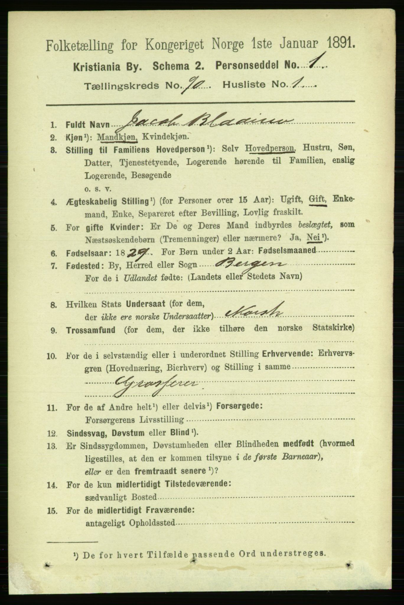 RA, 1891 census for 0301 Kristiania, 1891, p. 44358