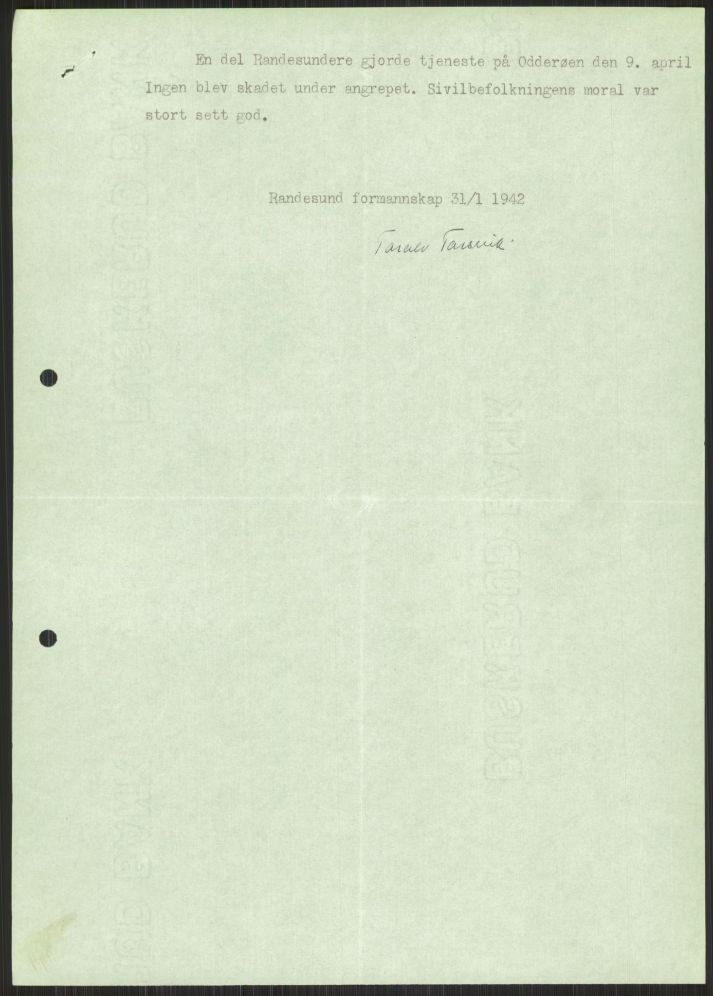 Forsvaret, Forsvarets krigshistoriske avdeling, AV/RA-RAFA-2017/Y/Ya/L0014: II-C-11-31 - Fylkesmenn.  Rapporter om krigsbegivenhetene 1940., 1940, p. 882