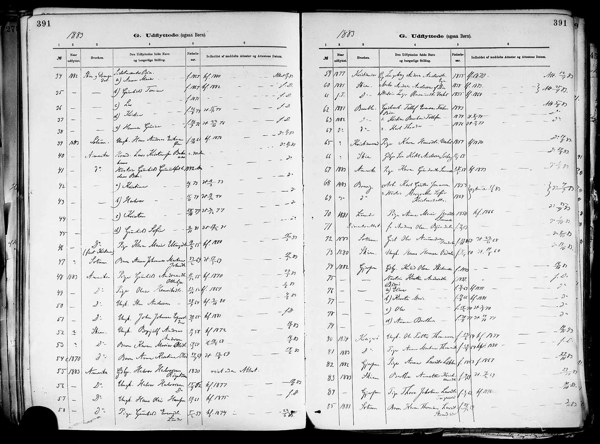 Holla kirkebøker, SAKO/A-272/F/Fa/L0008: Parish register (official) no. 8, 1882-1897, p. 391