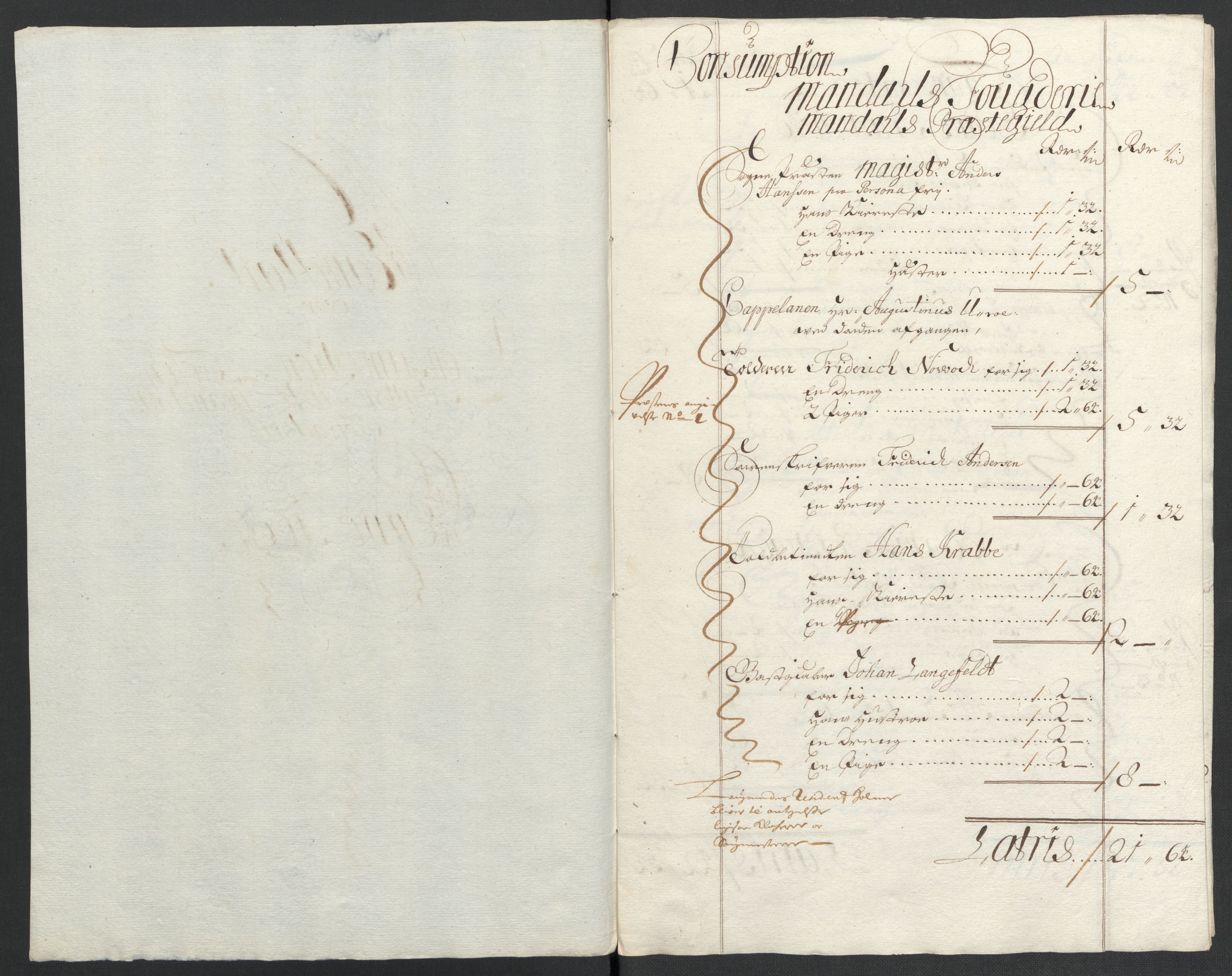 Rentekammeret inntil 1814, Reviderte regnskaper, Fogderegnskap, AV/RA-EA-4092/R43/L2546: Fogderegnskap Lista og Mandal, 1696-1697, p. 229