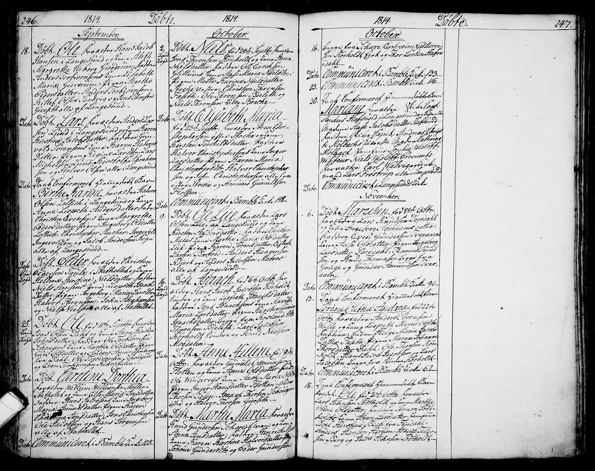 Bamble kirkebøker, SAKO/A-253/F/Fa/L0002: Parish register (official) no. I 2, 1775-1814, p. 246-247