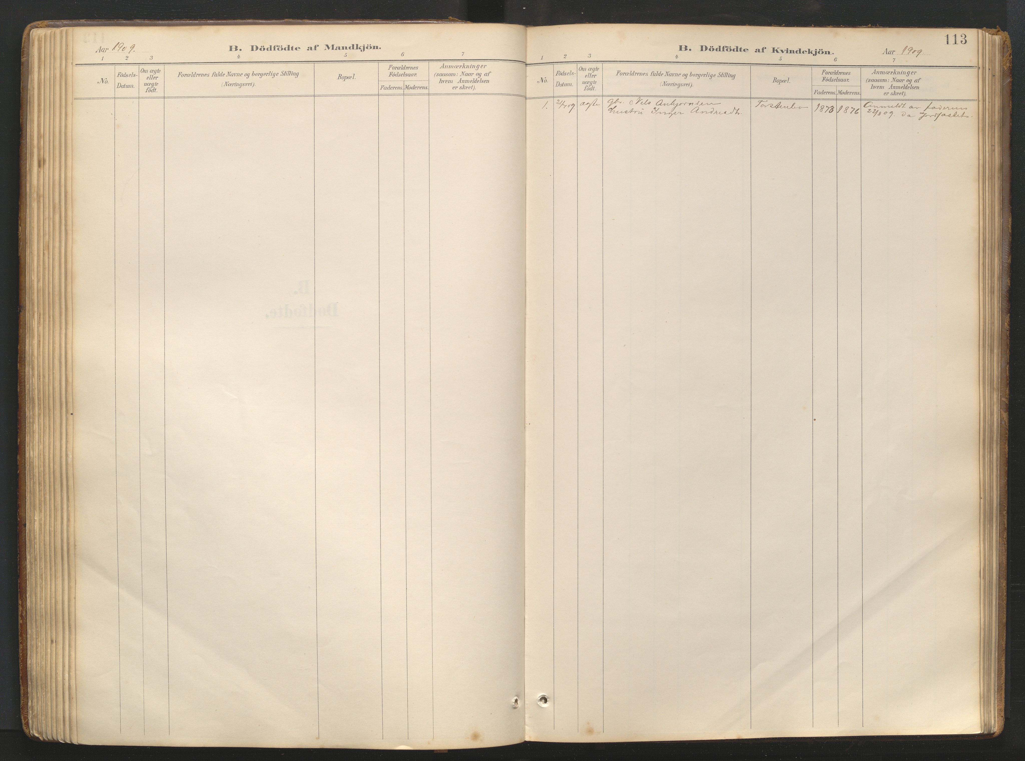 Vikedal sokneprestkontor, SAST/A-101840/01/V/L0007: Parish register (copy) no. B 7, 1891-1974, p. 113