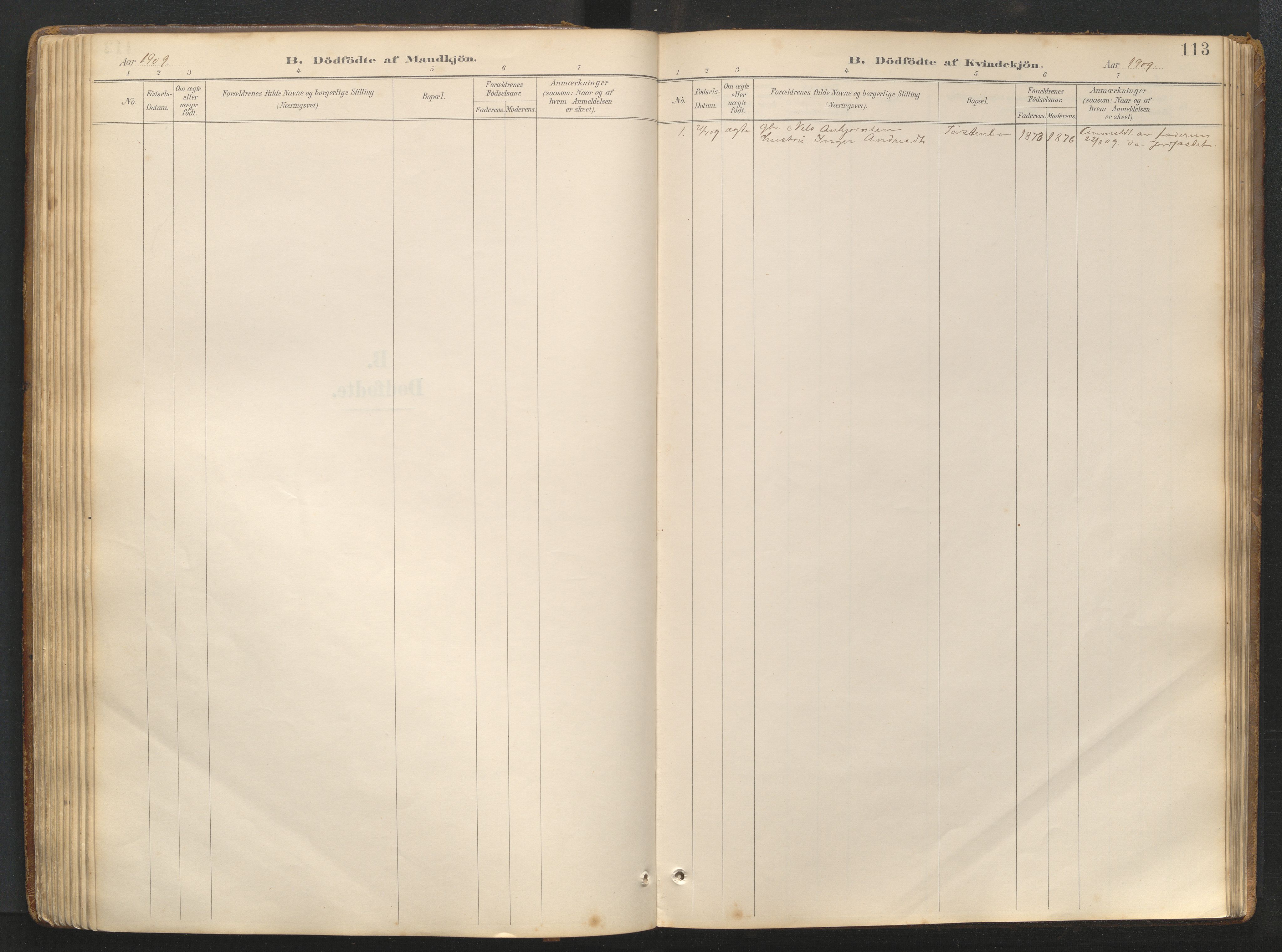 Vikedal sokneprestkontor, AV/SAST-A-101840/01/V/L0007: Parish register (copy) no. B 7, 1891-1974, p. 113