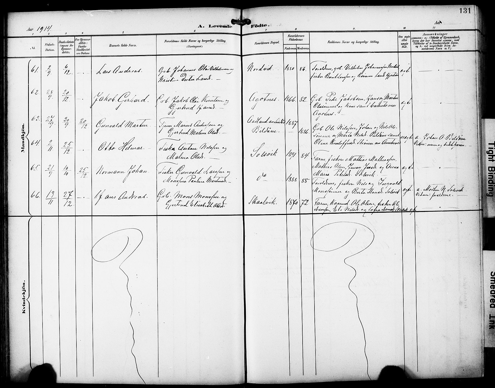 Fjell sokneprestembete, AV/SAB-A-75301/H/Hab: Parish register (copy) no. A 5, 1899-1918, p. 131