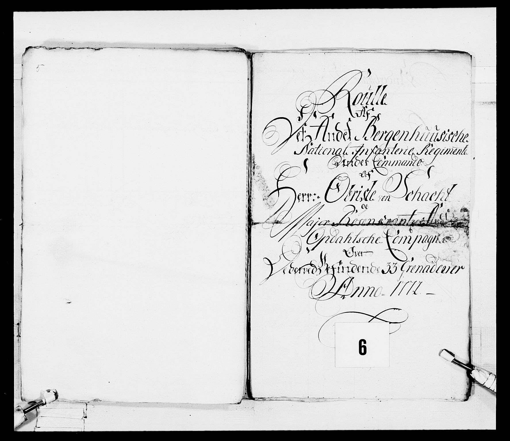 Generalitets- og kommissariatskollegiet, Det kongelige norske kommissariatskollegium, AV/RA-EA-5420/E/Eh/L0093: 2. Bergenhusiske nasjonale infanteriregiment, 1772-1774, p. 38