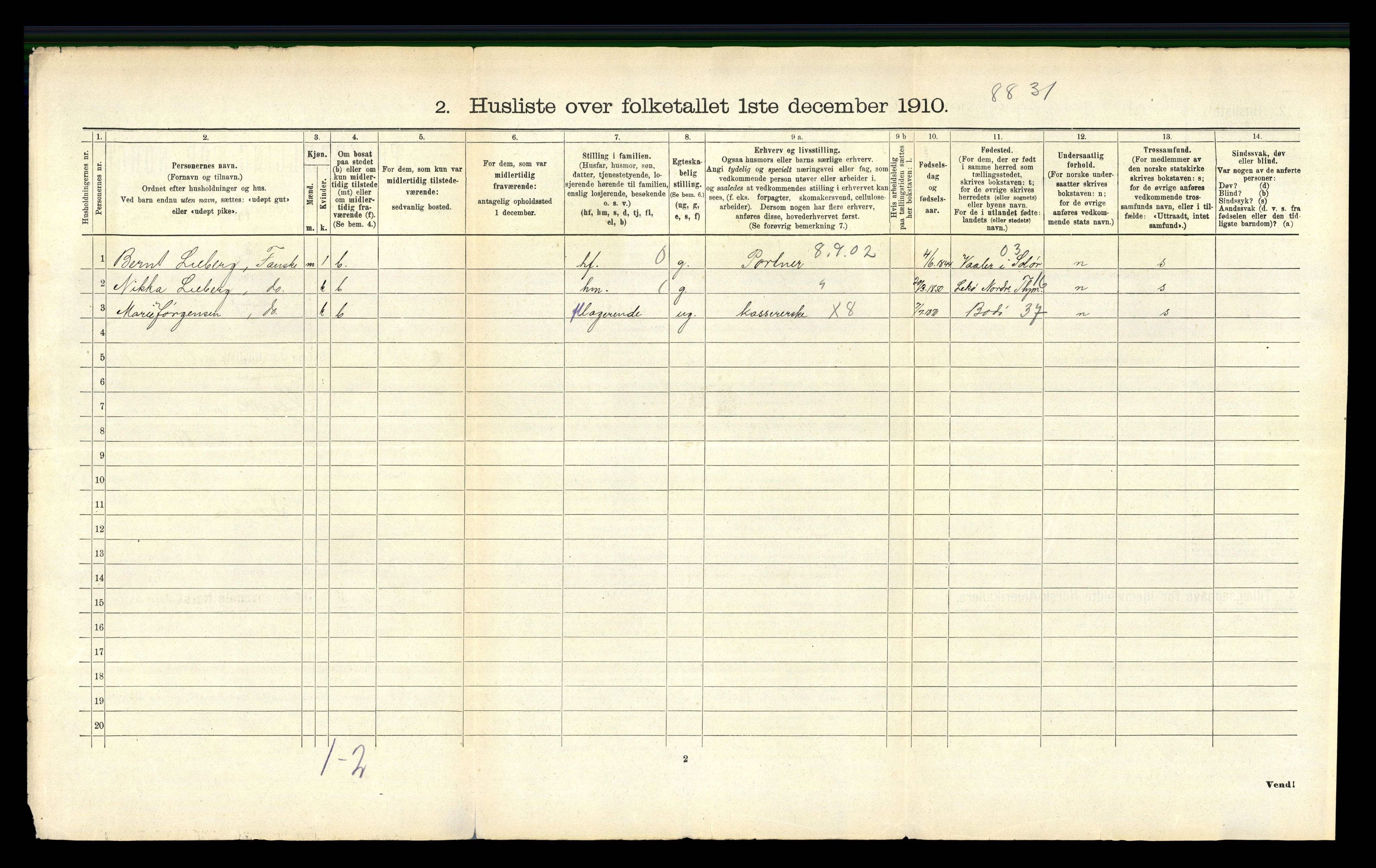 RA, 1910 census for Fauske, 1910, p. 915