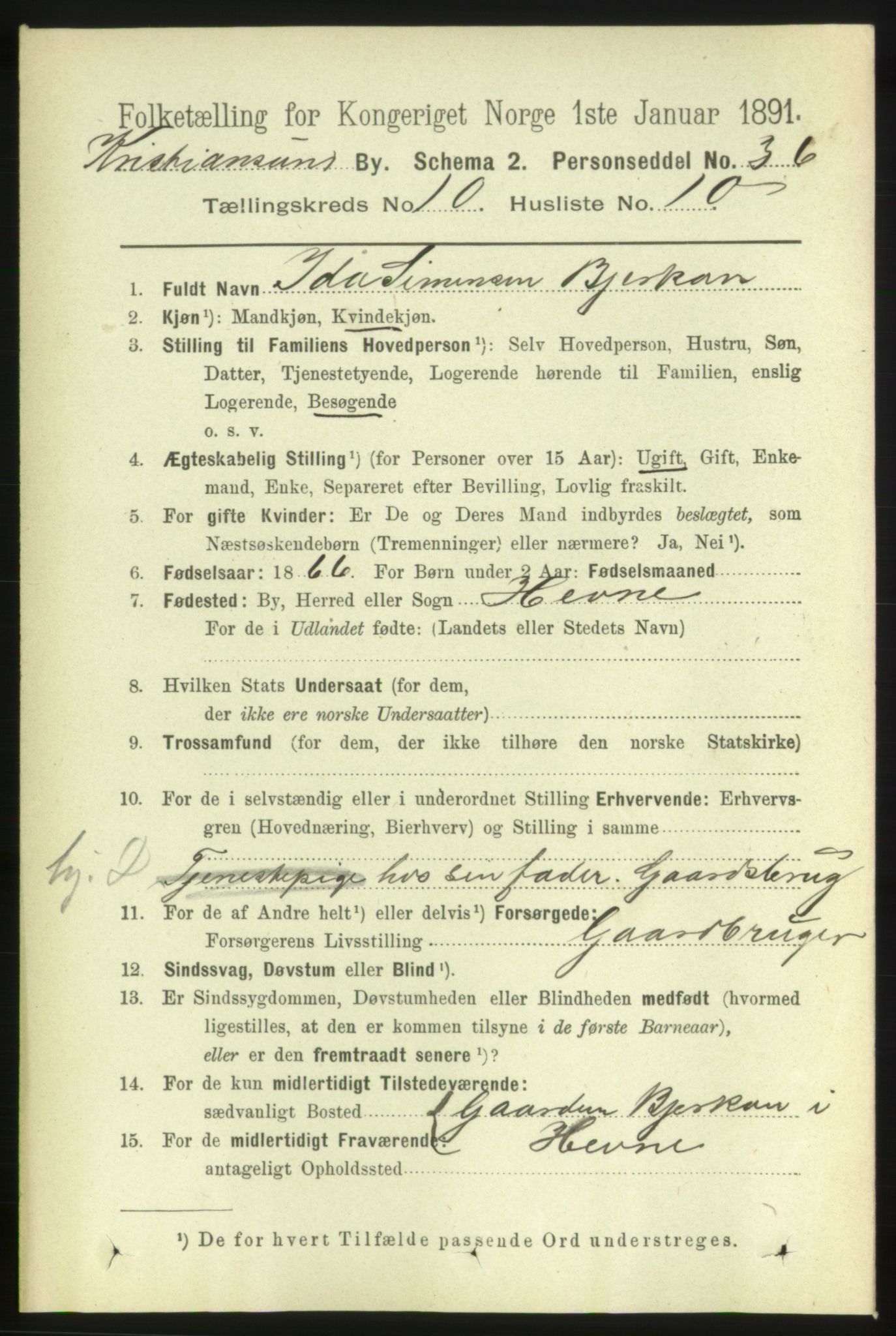 RA, 1891 census for 1503 Kristiansund, 1891, p. 8314