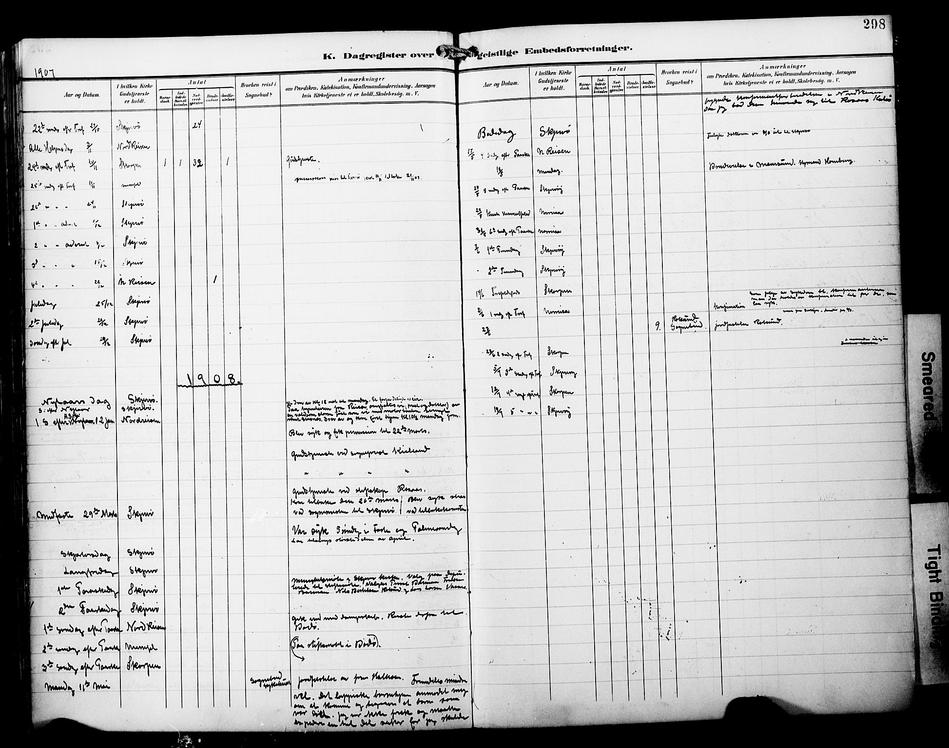 Skjervøy sokneprestkontor, AV/SATØ-S-1300/H/Ha/Haa/L0015kirke: Parish register (official) no. 15, 1899-1909, p. 298