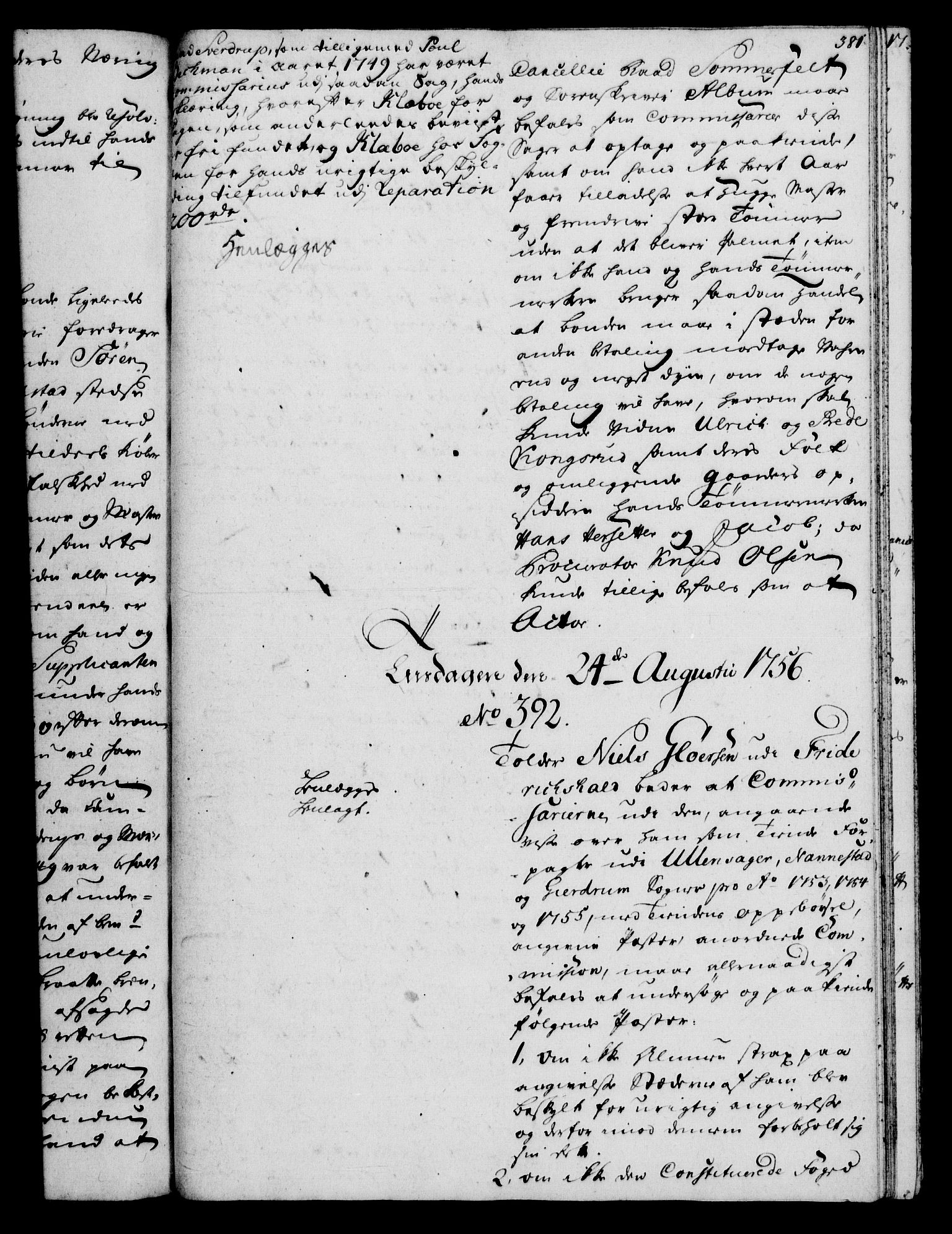 Rentekammeret, Kammerkanselliet, AV/RA-EA-3111/G/Gh/Gha/L0033: Norsk ekstraktmemorialprotokoll (merket RK 53.78), 1755-1756, p. 381