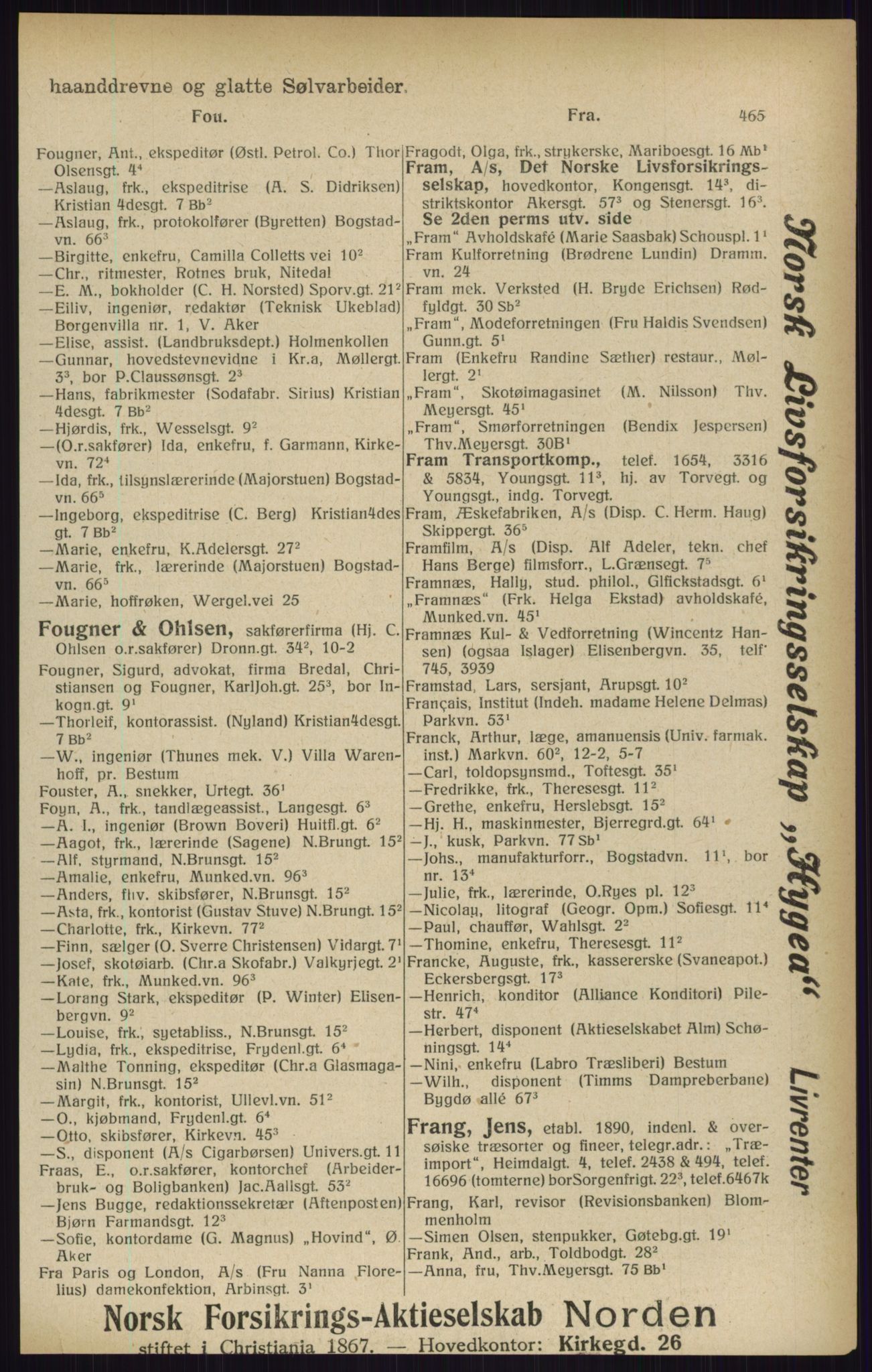 Kristiania/Oslo adressebok, PUBL/-, 1916, p. 465